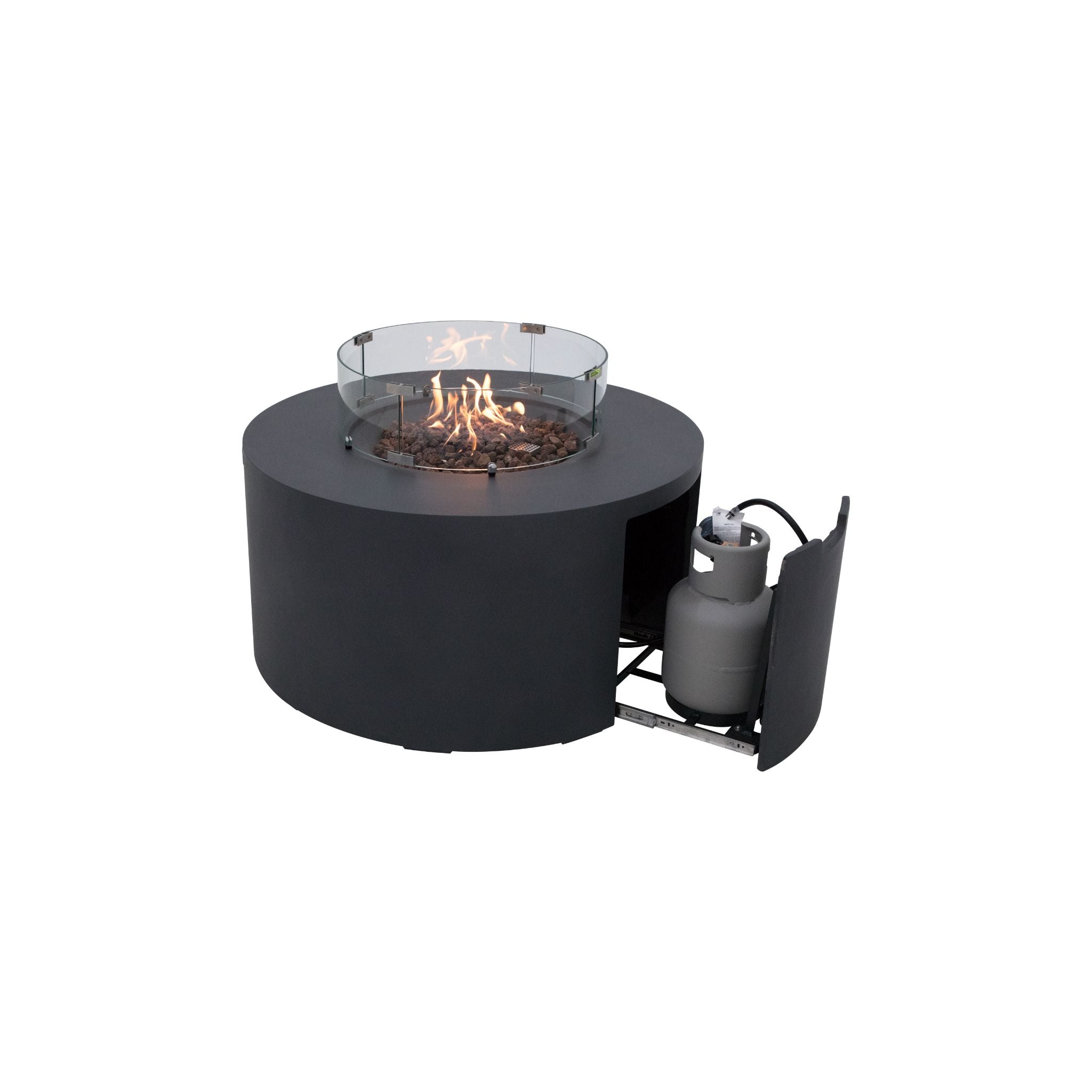 Pacaya 43” Round Fire Table with Hidden Tank - Dark Gray