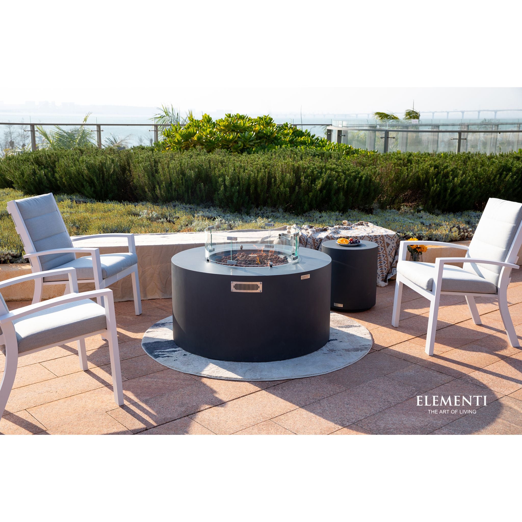 Pacaya 43” Round Fire Table with Hidden Tank - Dark Gray