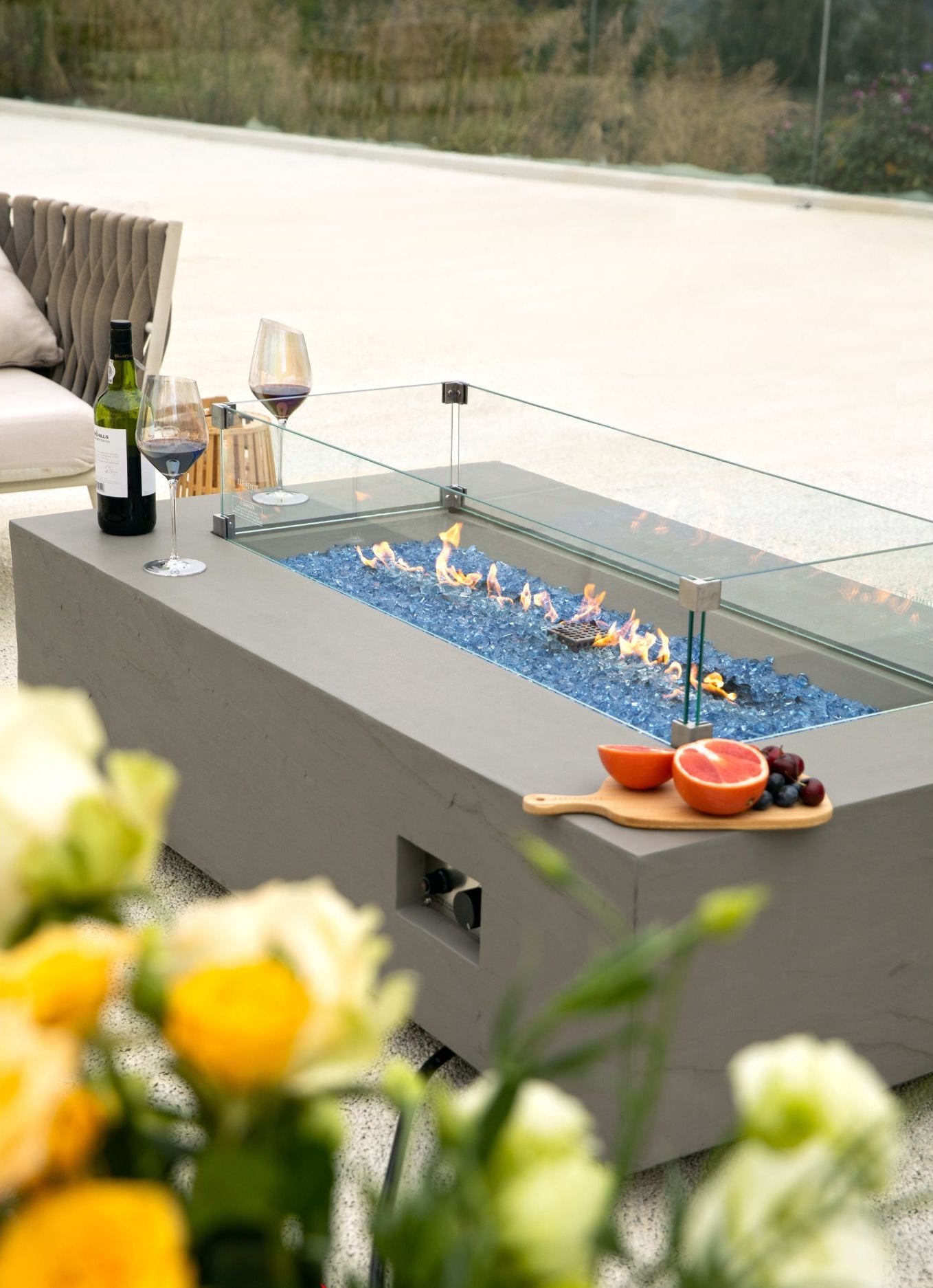 Elementi Plus - Meteora 56” Sandstone Fire Table - Space Gray