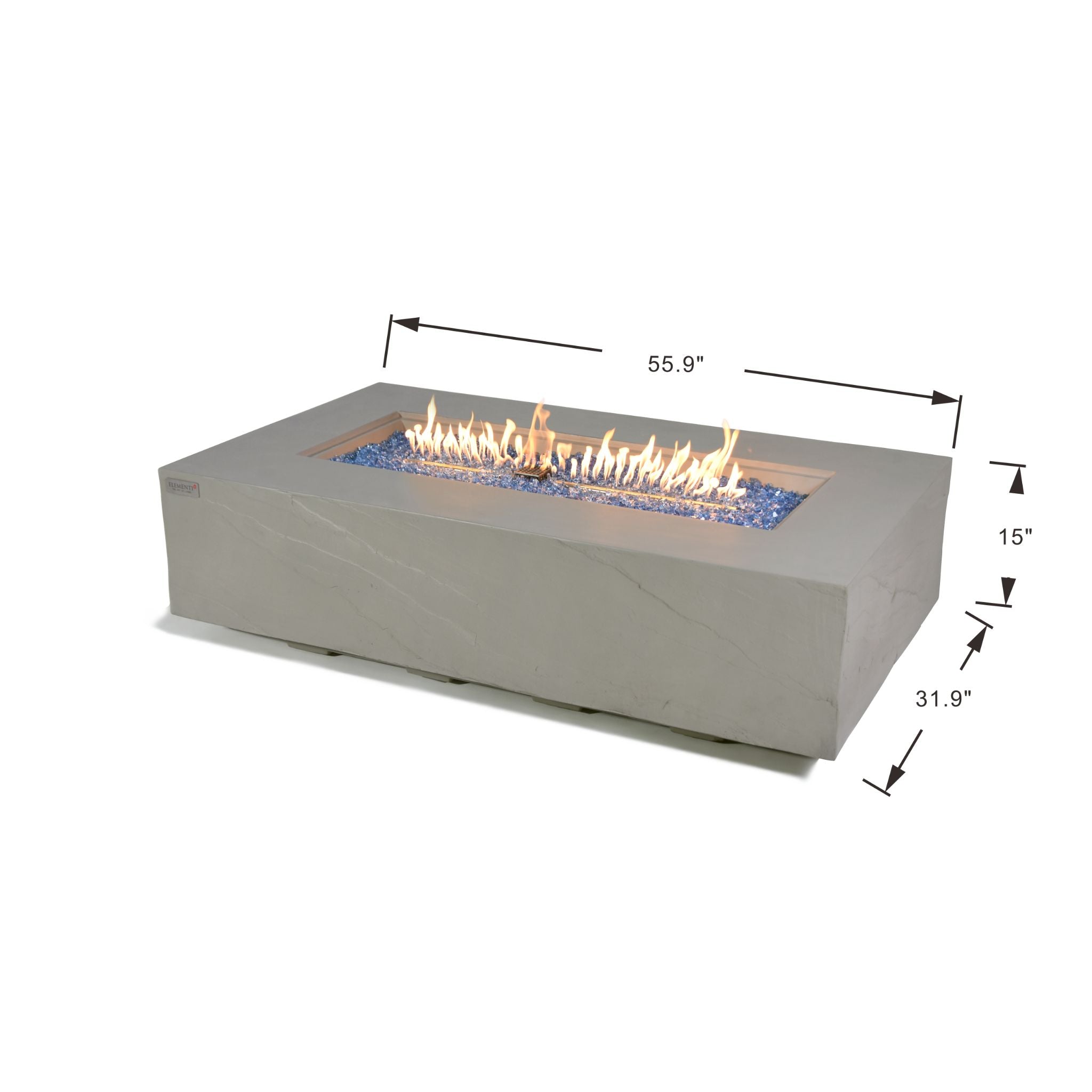 Meteora 56” Sandstone Fire Table - Space Gray