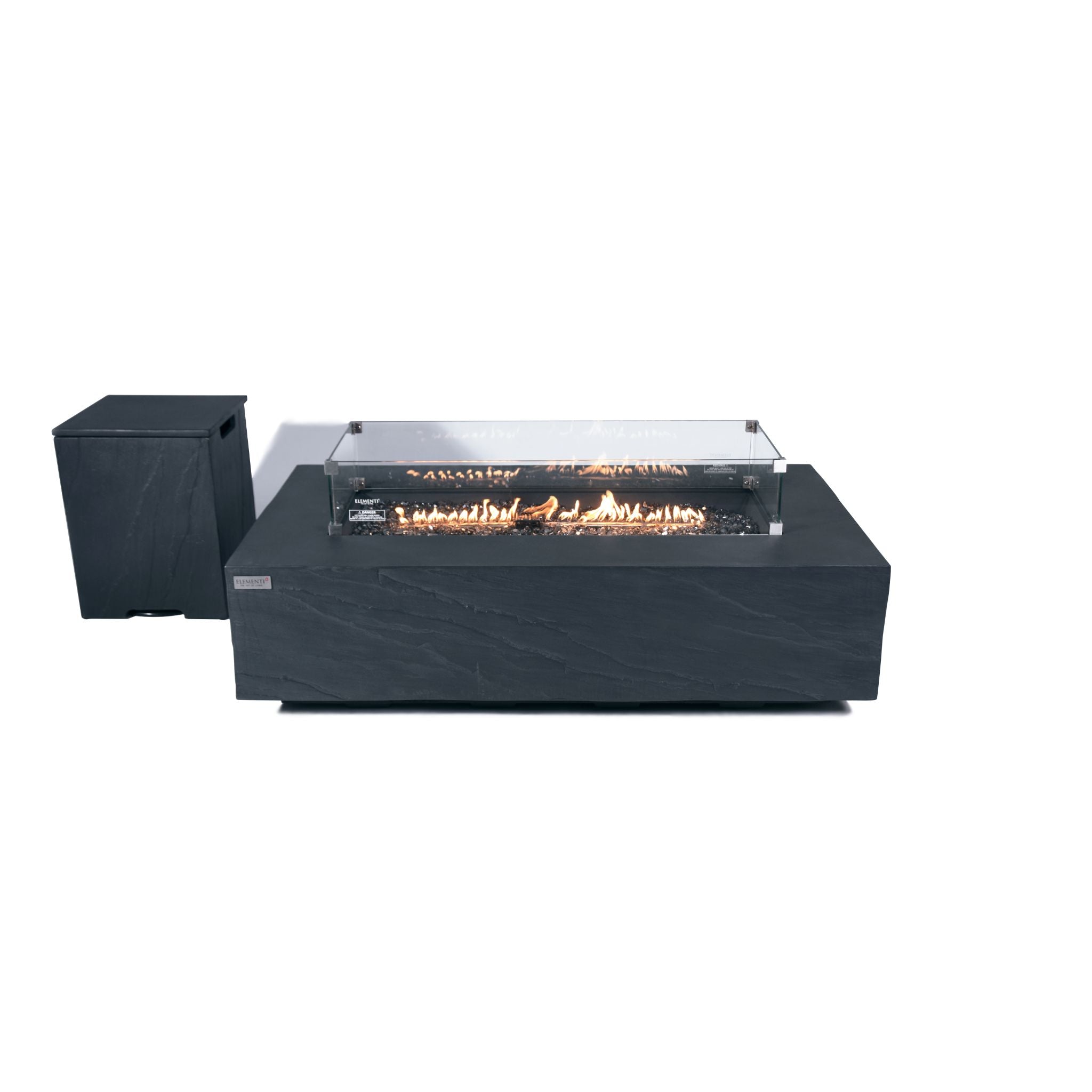 Cape Town 56” Sandstone Fire Table - Slate Black