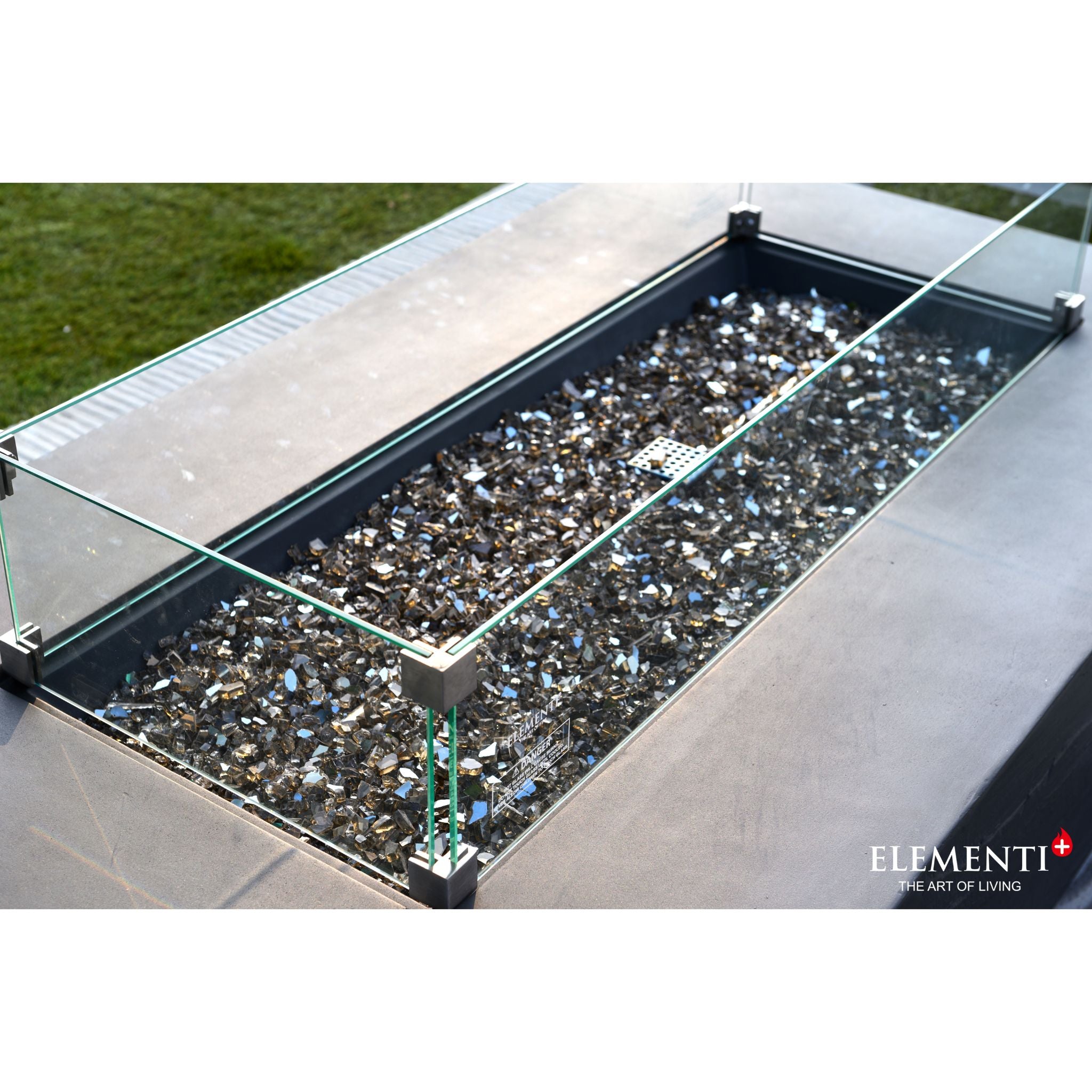 Cape Town 56” Sandstone Fire Table - Slate Black