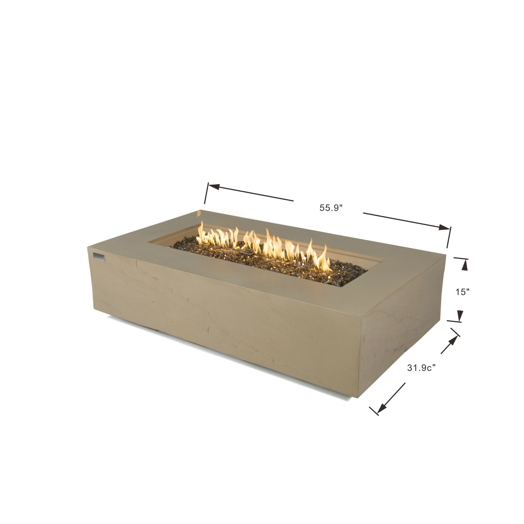 Colorado 56” Sandstone Fire Table - Sunlight Yellow