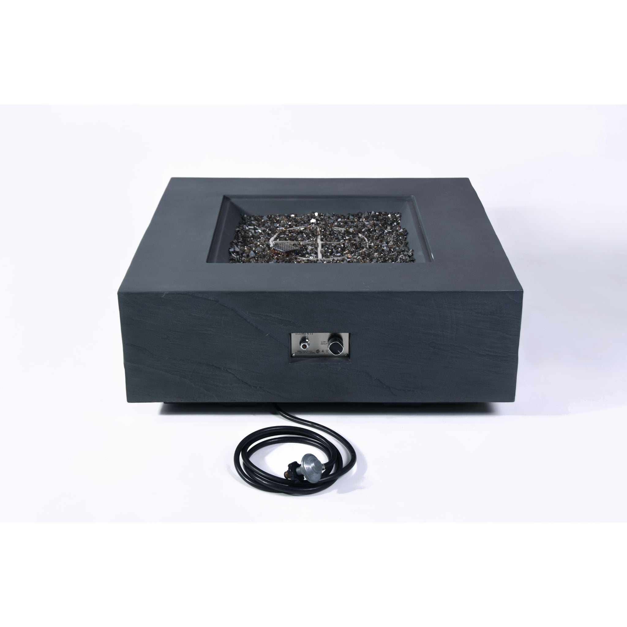 Roraima 40” Sandstone Fire Table - Slate Black