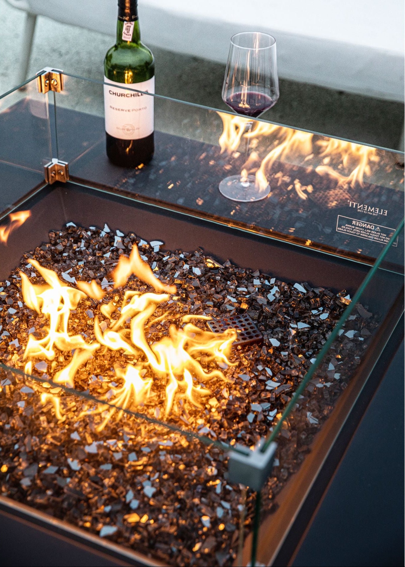 Elementi Plus - Roraima 40” Sandstone Fire Table - Slate Black