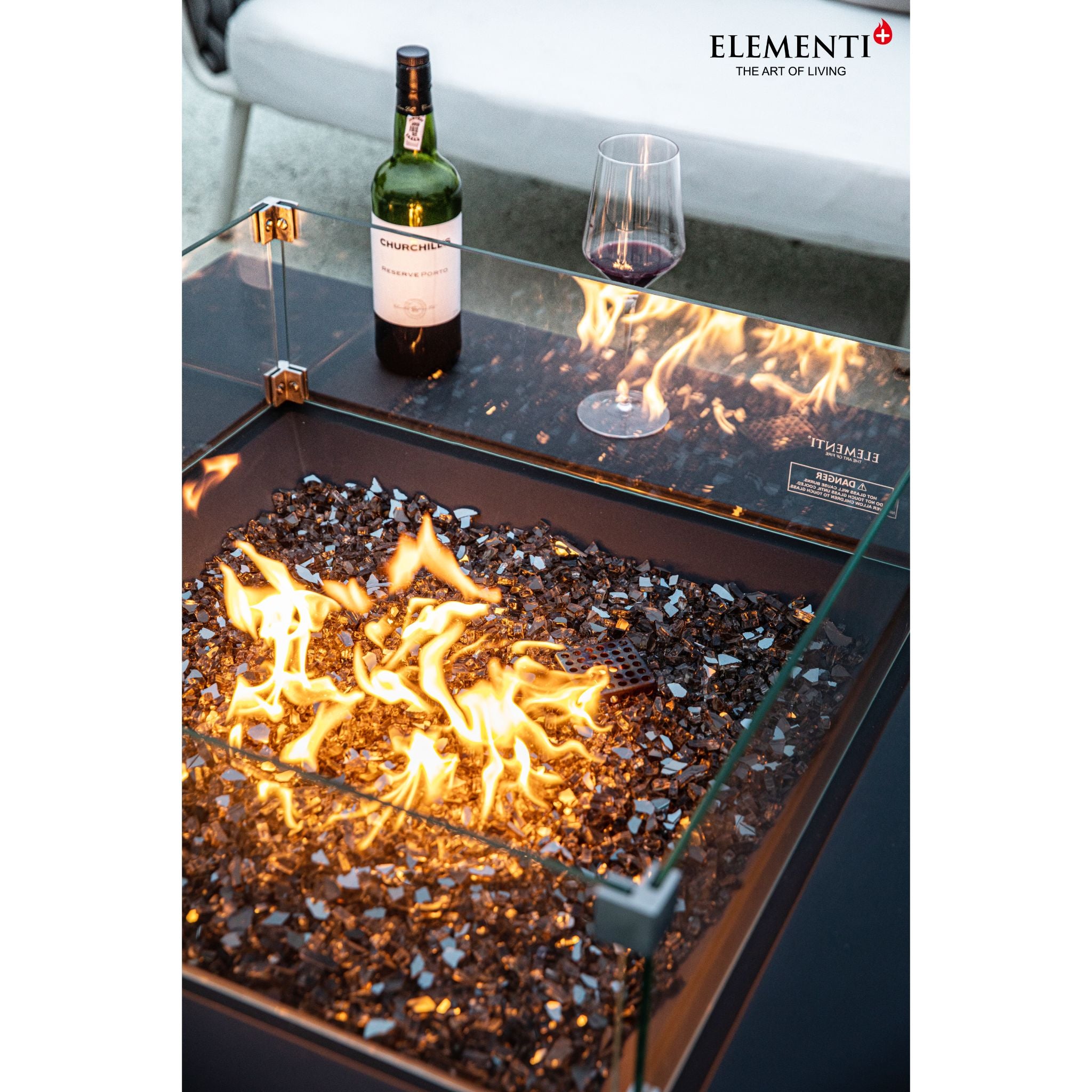 Roraima 40” Sandstone Fire Table - Slate Black