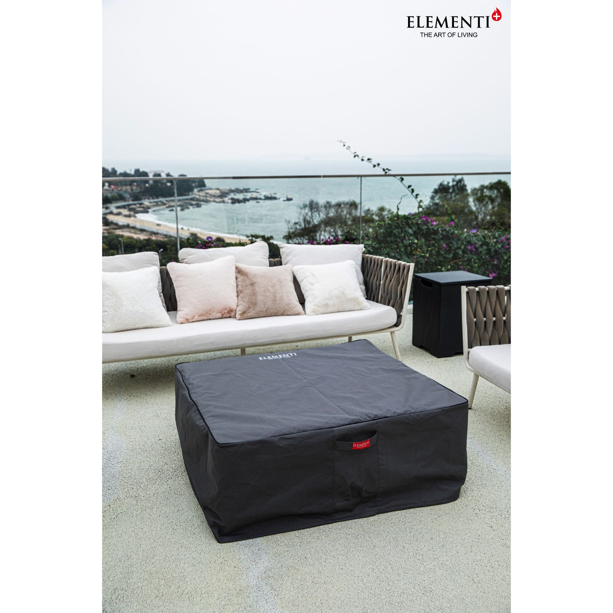 Roraima 40” Sandstone Fire Table - Slate Black