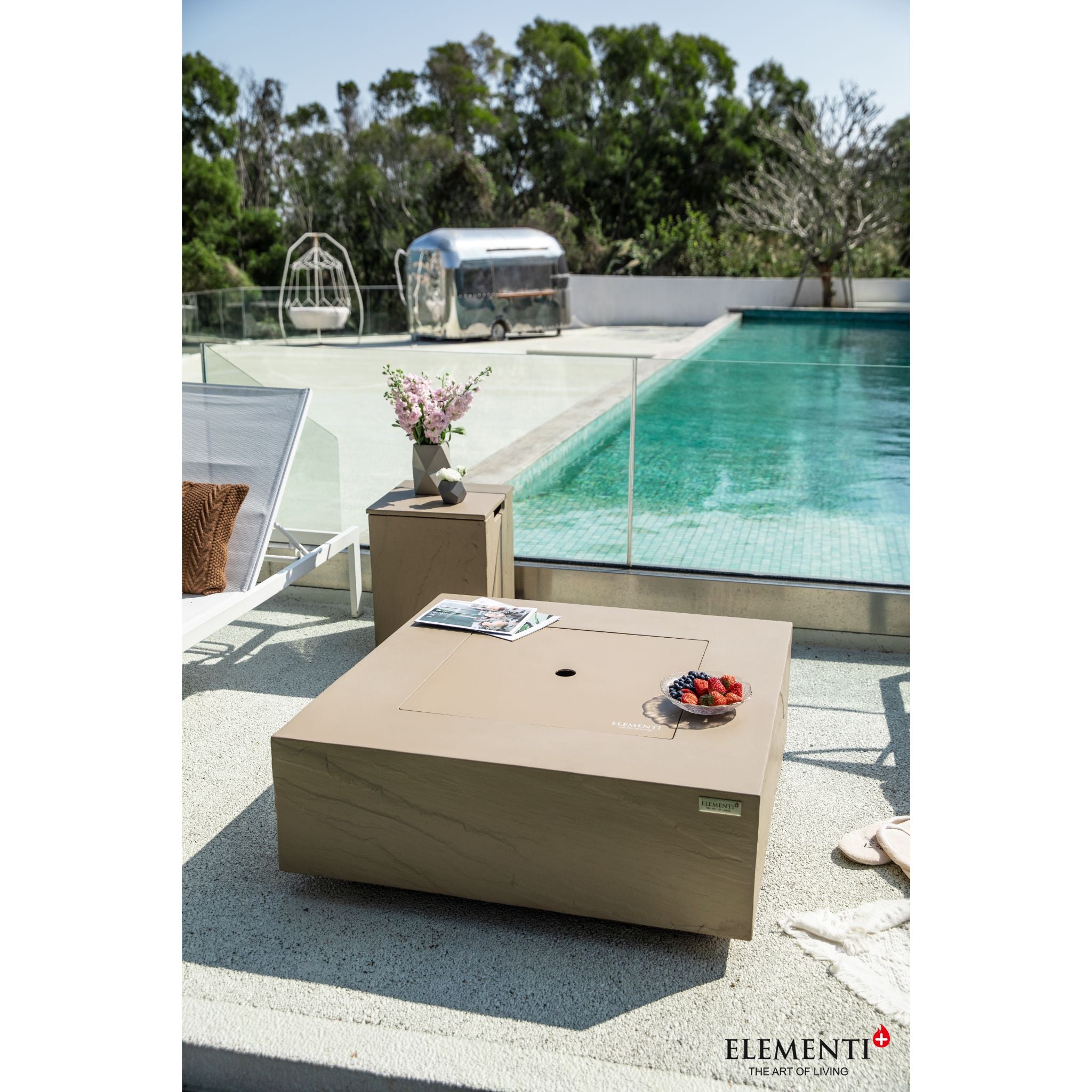 Uluru 40” Sandstone Fire Table - Sunlight Yellow