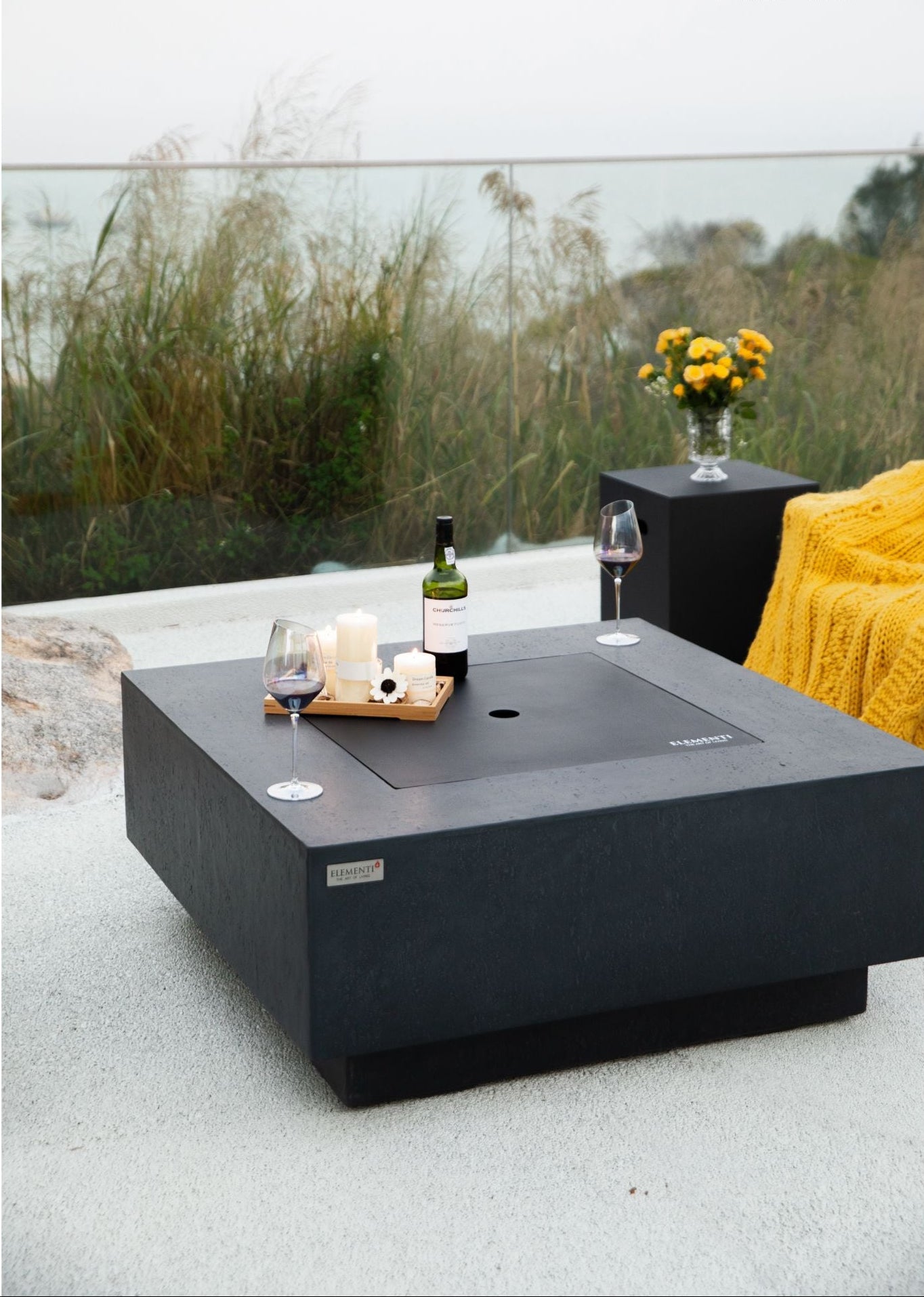 Elementi Plus - Bergen 40” Fire Table - Dark Gray