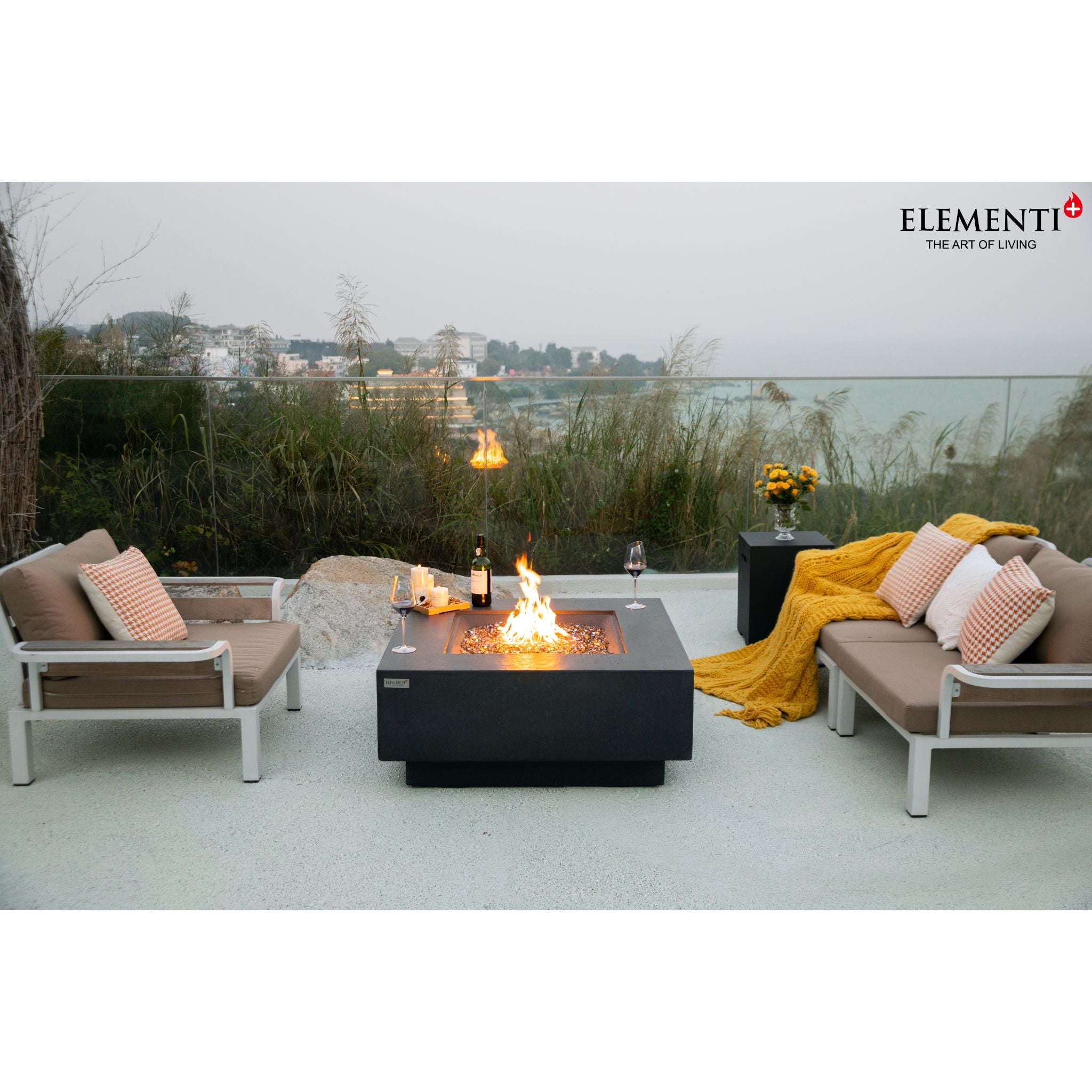 Bergen 40” Fire Table - Dark Gray