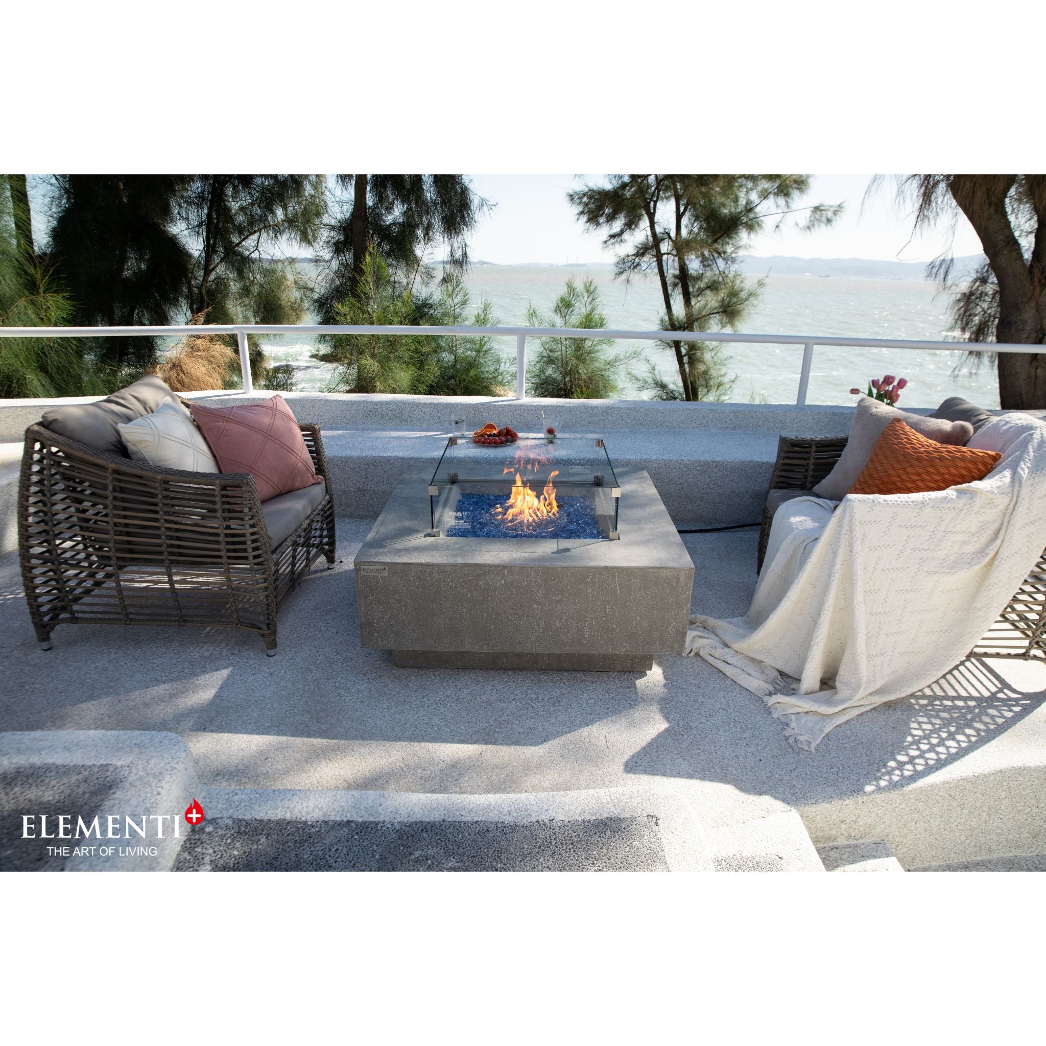 Victoria 40” Fire Table - Light Gray