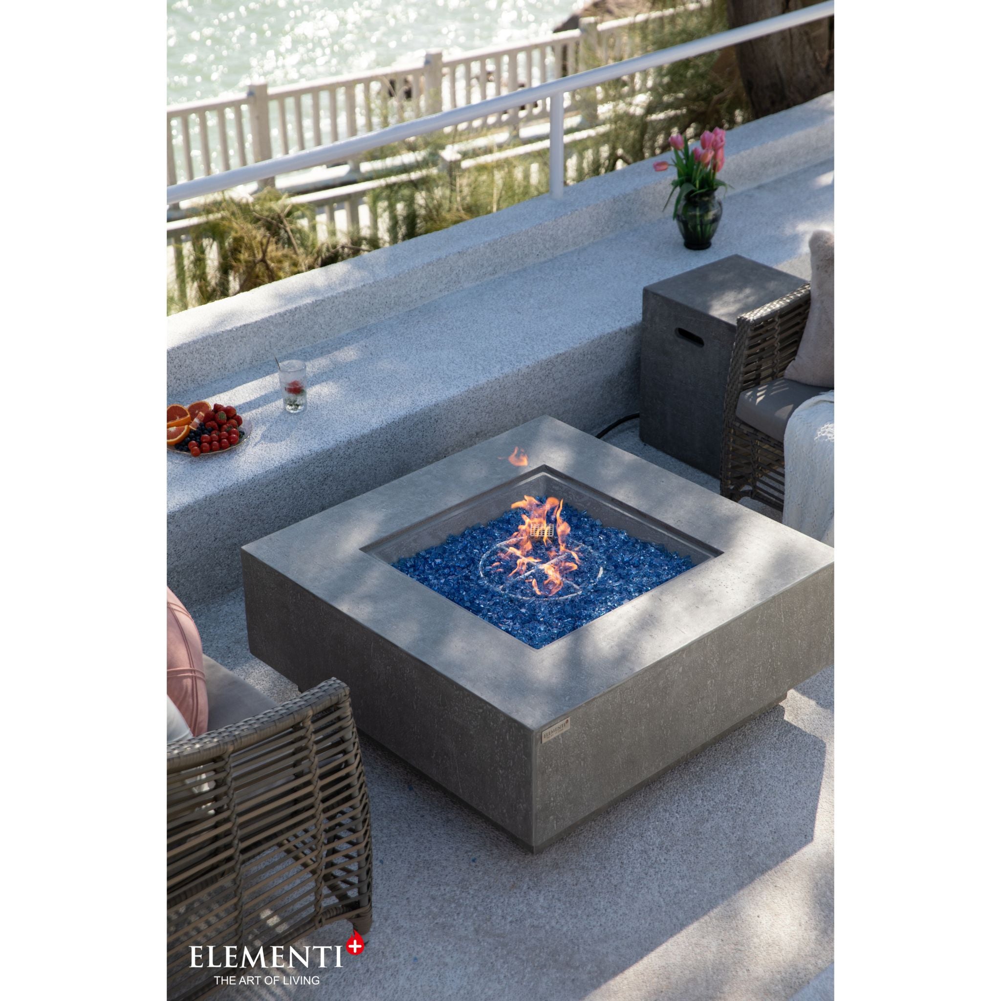 Victoria 40” Fire Table - Light Gray