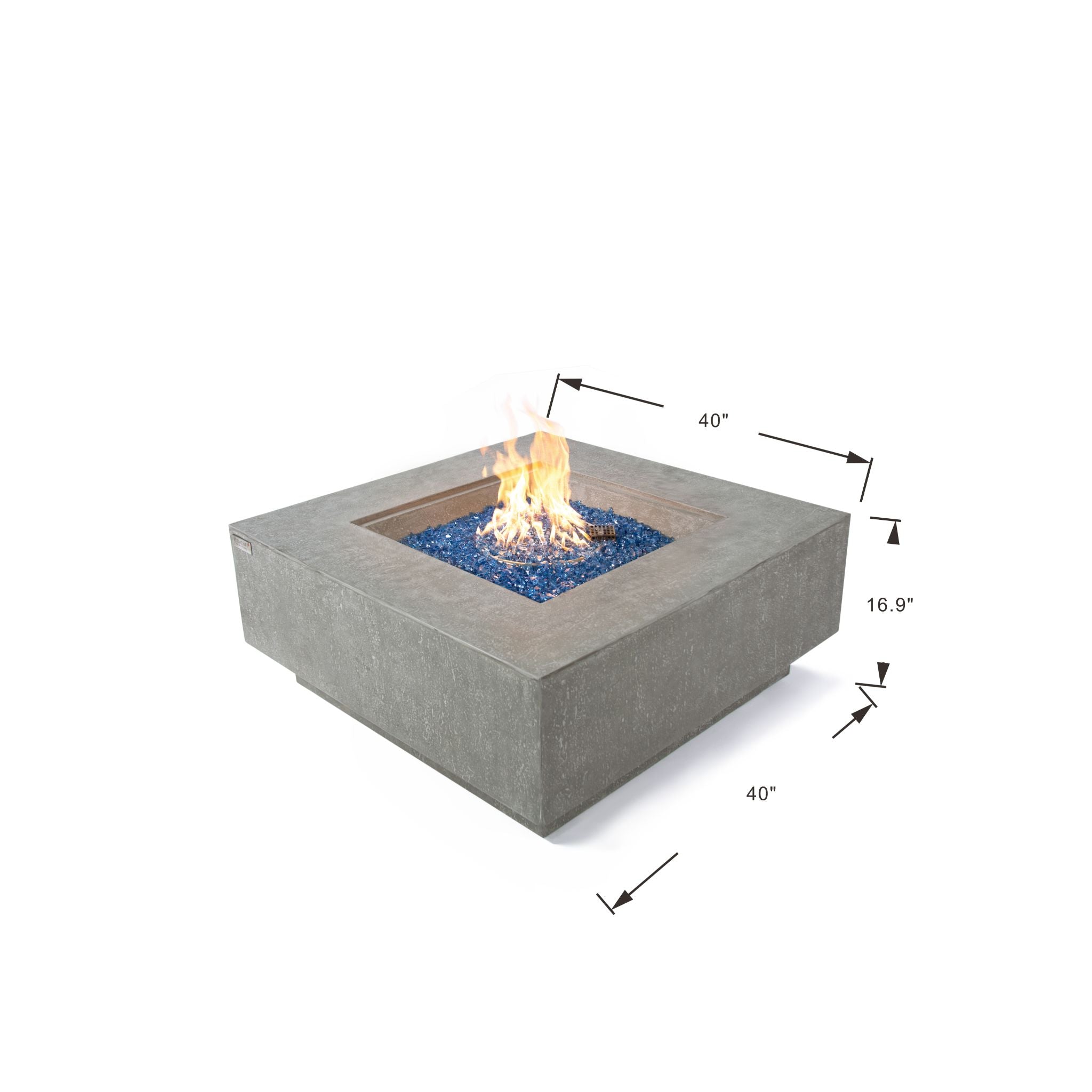 Victoria 40” Fire Table - Light Gray