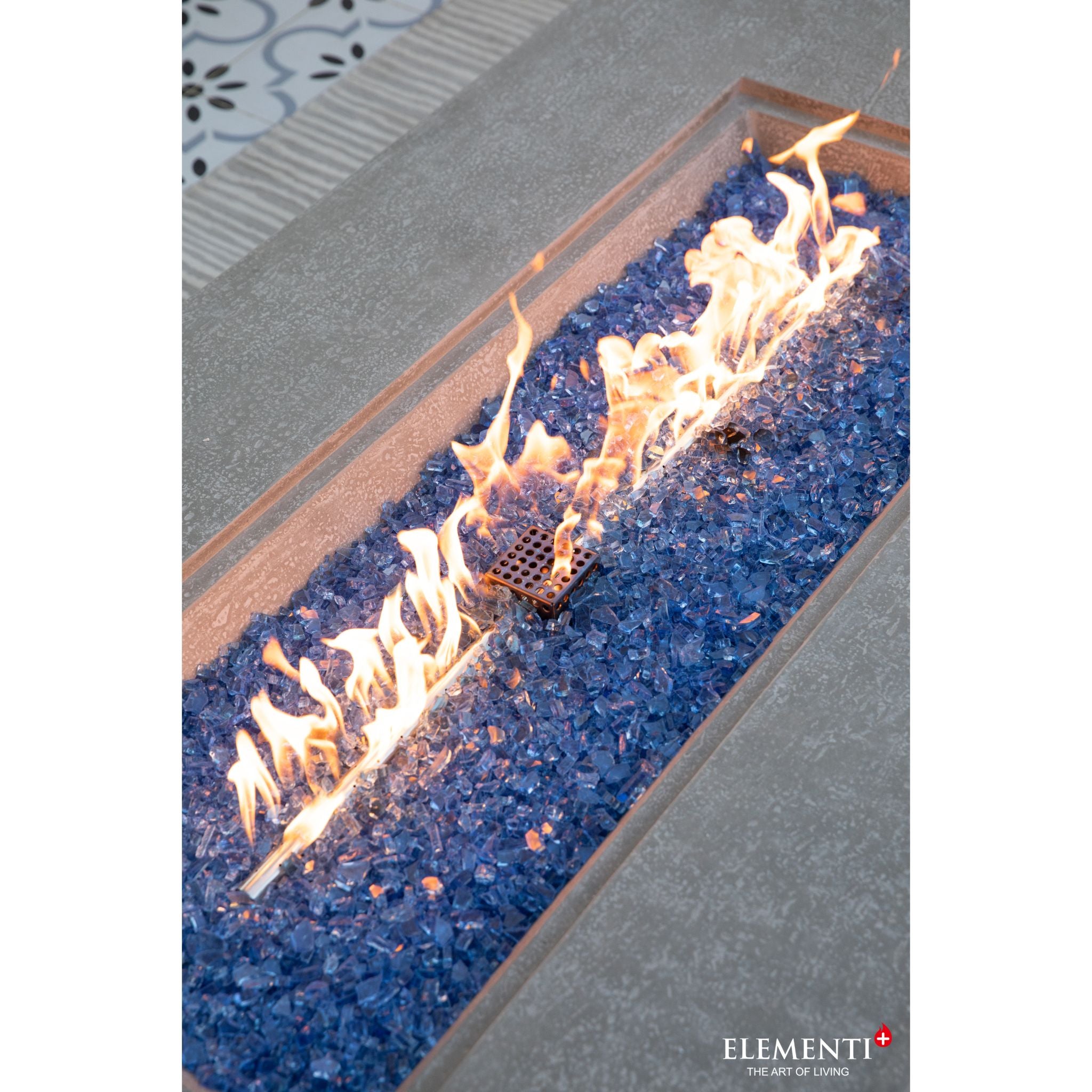 Riviera 60” Sandstone Fire Table - Light Gray