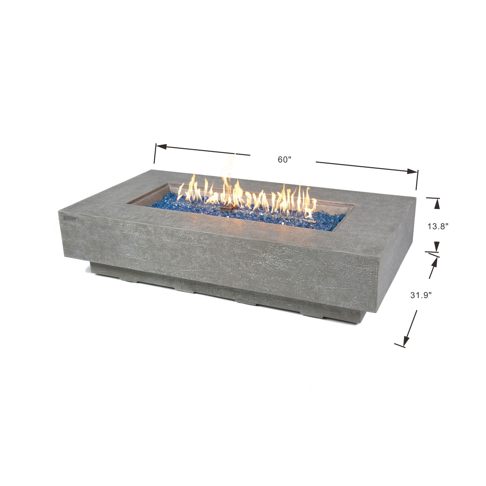 Riviera 60” Sandstone Fire Table - Light Gray