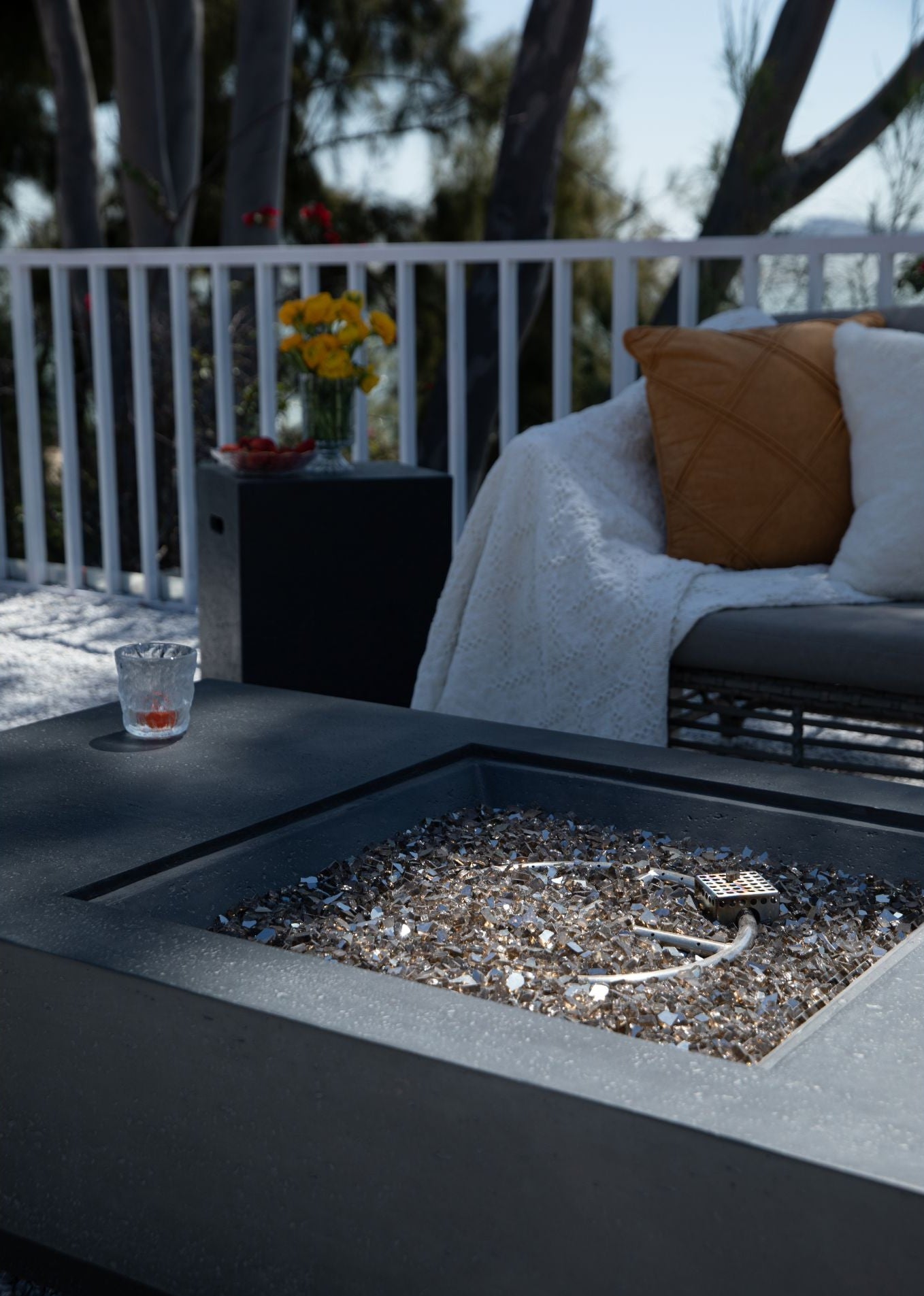 Elementi Plus - Cannes 60” Fire Table - Dark Gray