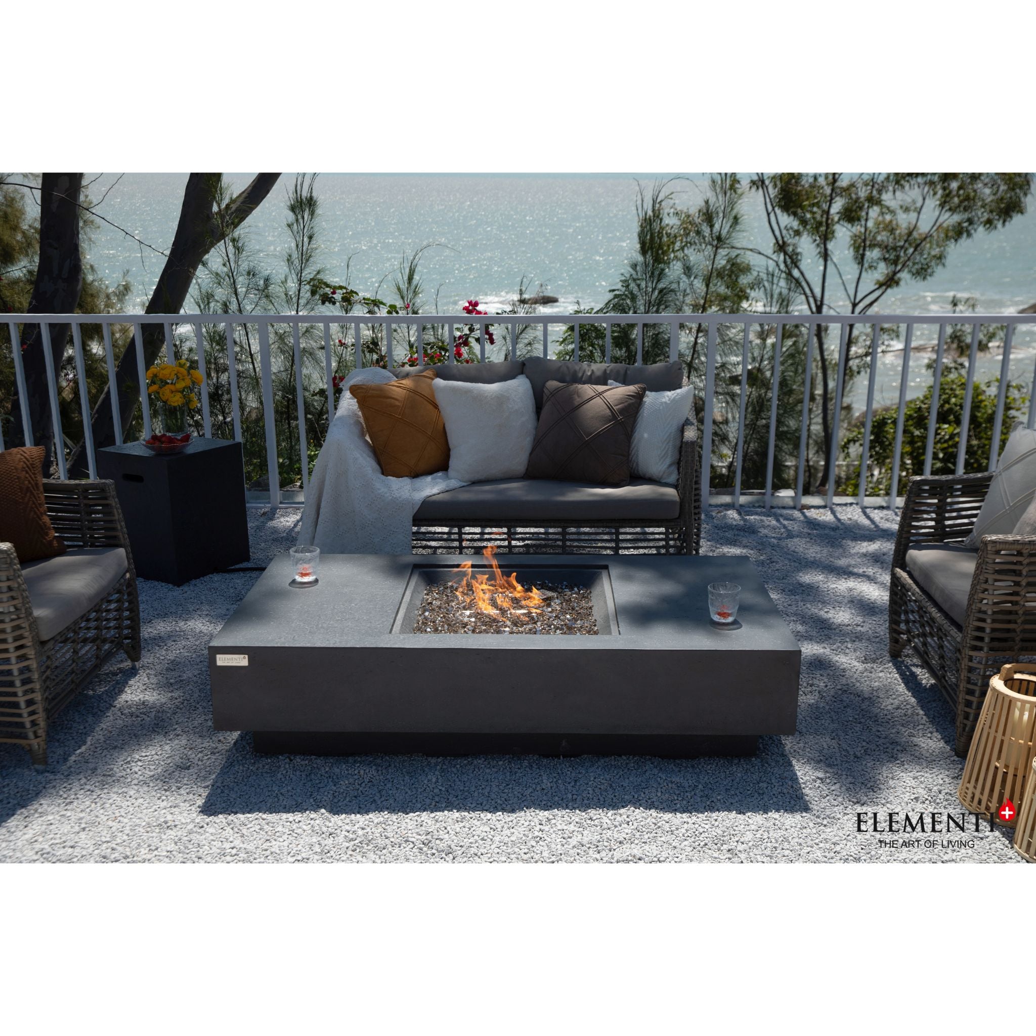 Cannes 60” Fire Table - Dark Gray