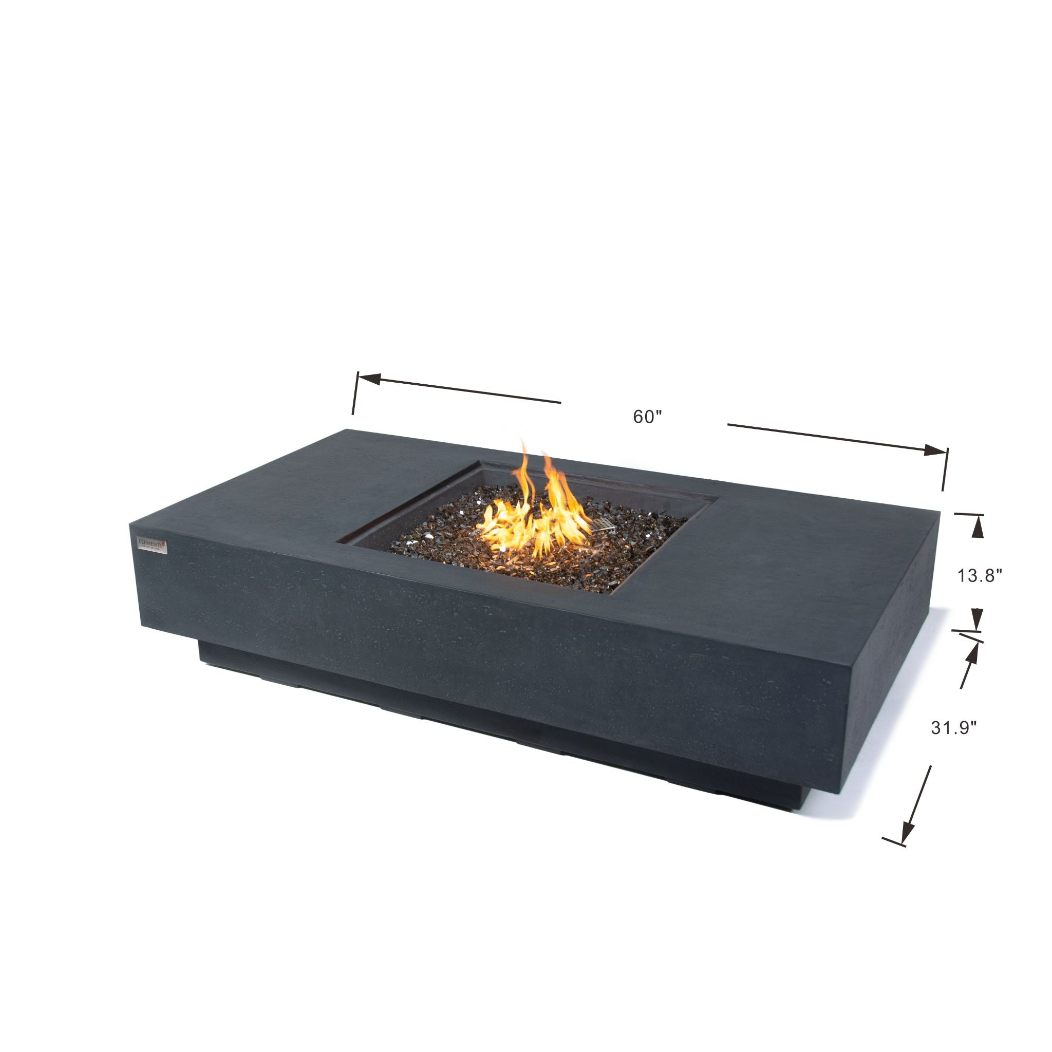 Cannes 60” Fire Table - Dark Gray