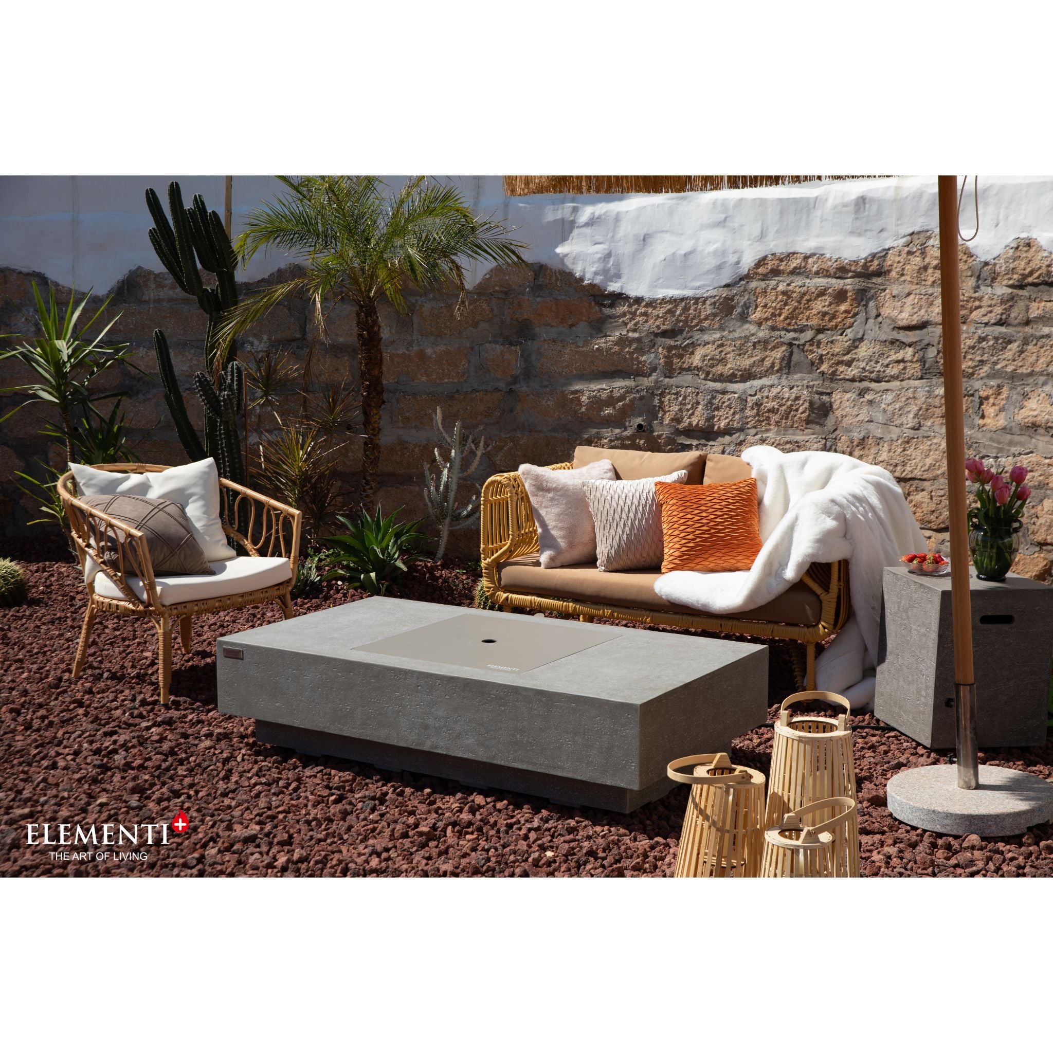 Montecarlo 60” Fire Table - Light Gray