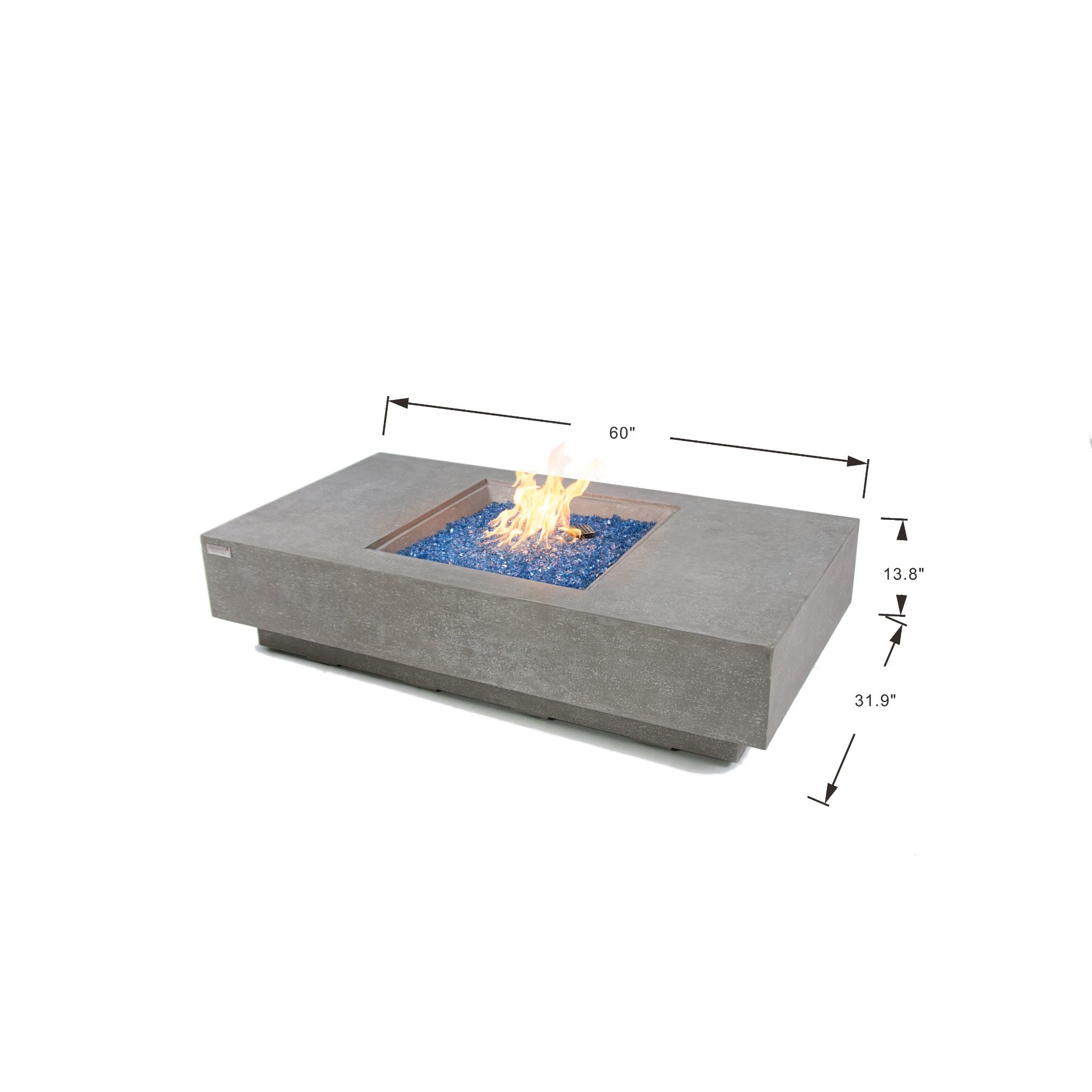 Montecarlo 60” Fire Table - Light Gray