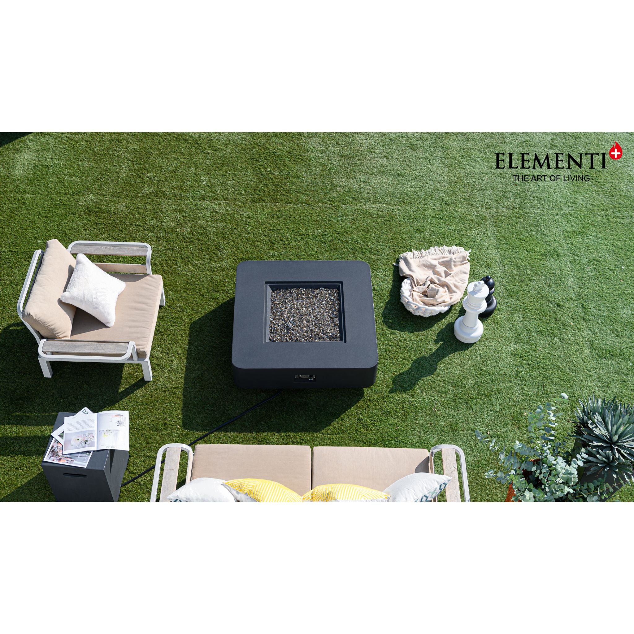Bergamo 42” Fire Table - Dark Gray