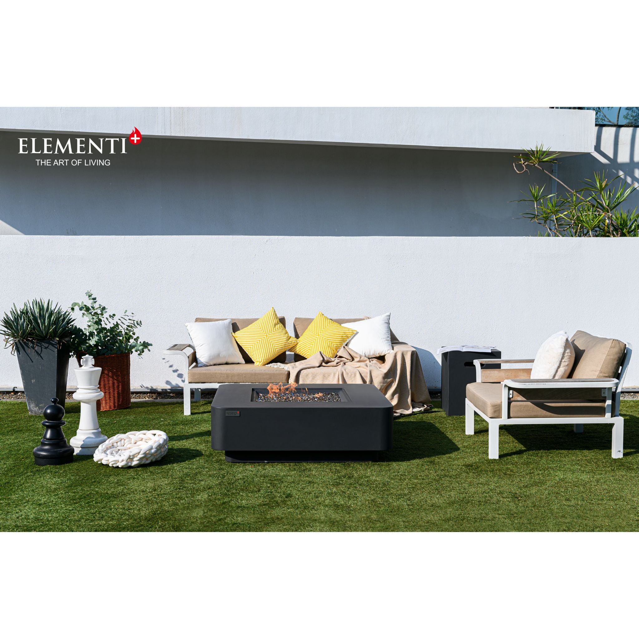 Bergamo 42” Fire Table - Dark Gray