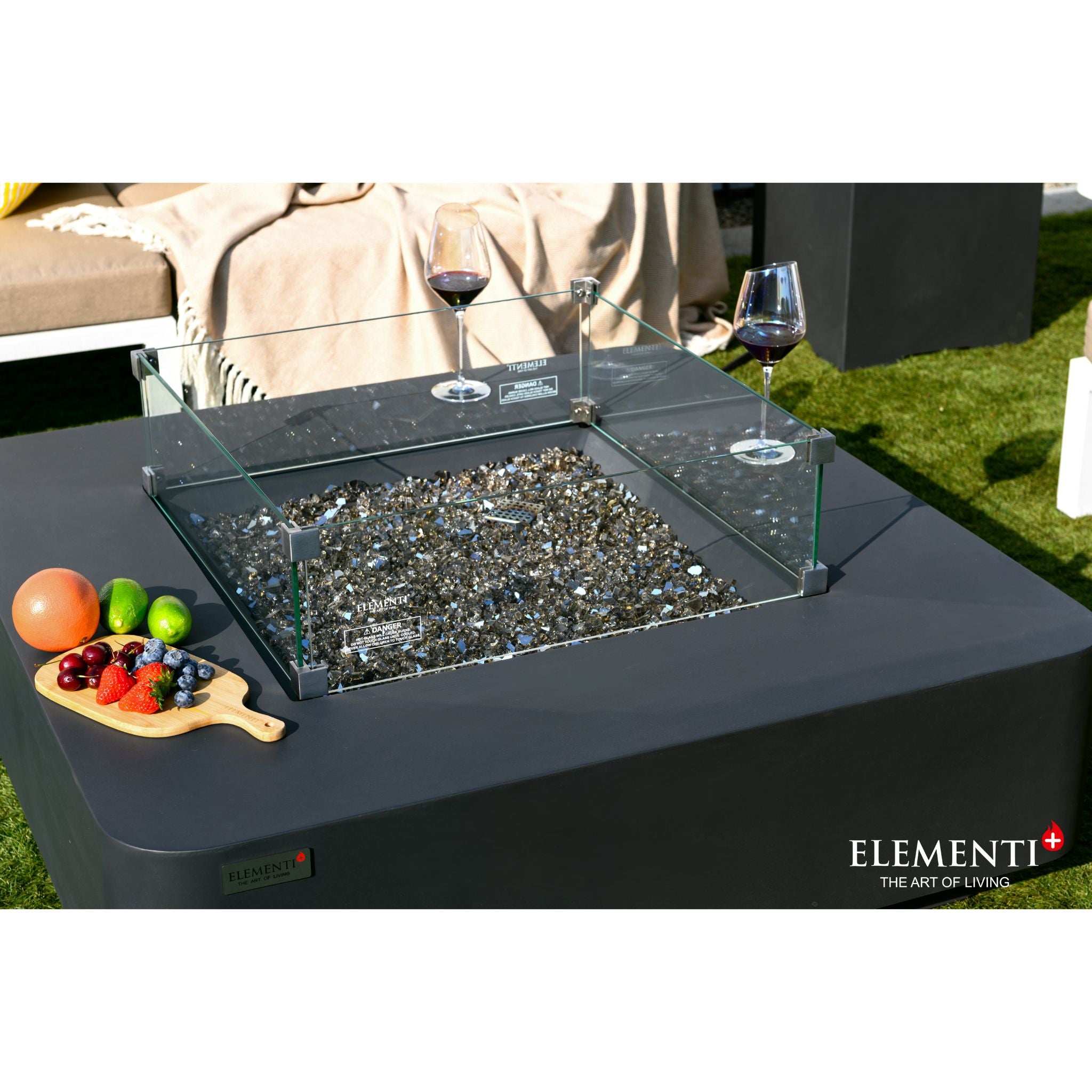 Bergamo 42” Fire Table - Dark Gray
