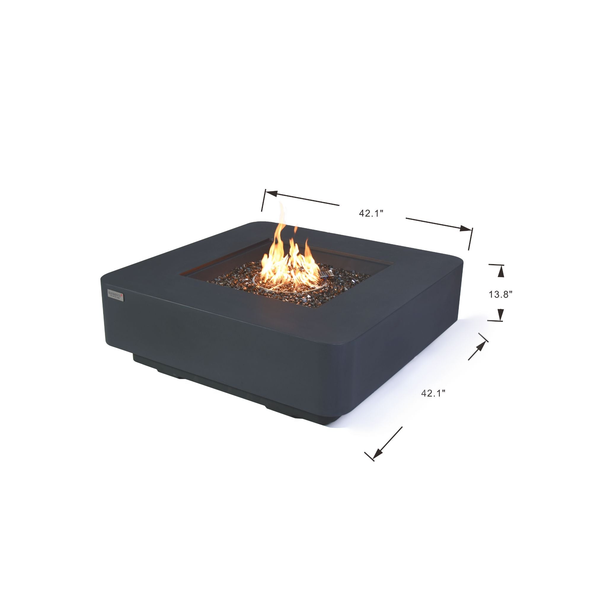 Bergamo 42” Fire Table - Dark Gray