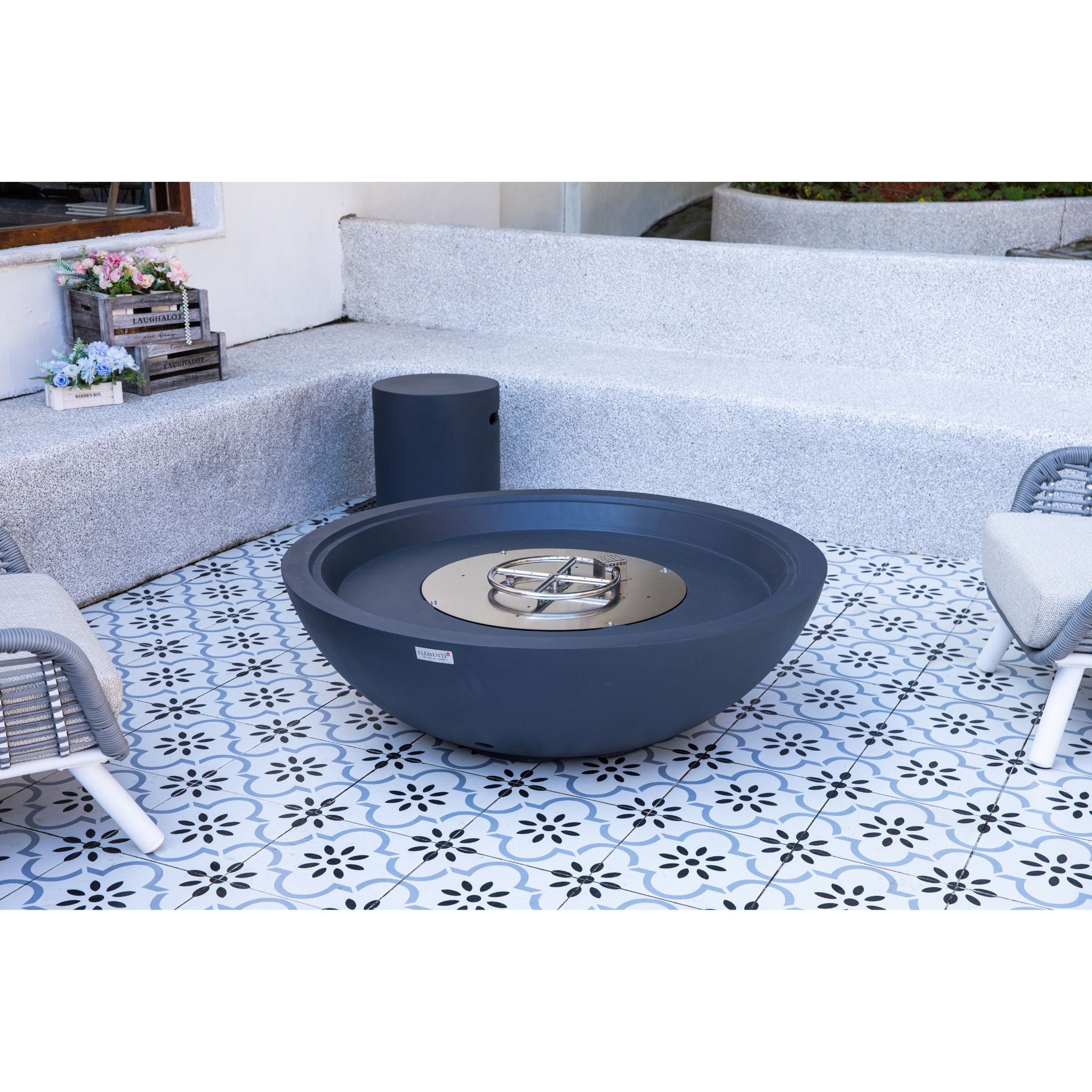 Rose Bowl 48” Fire Pit – Dark Gray