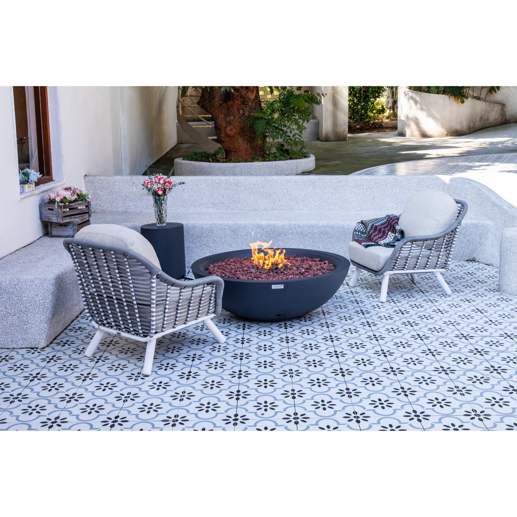 Rose Bowl 48” Fire Pit – Dark Gray