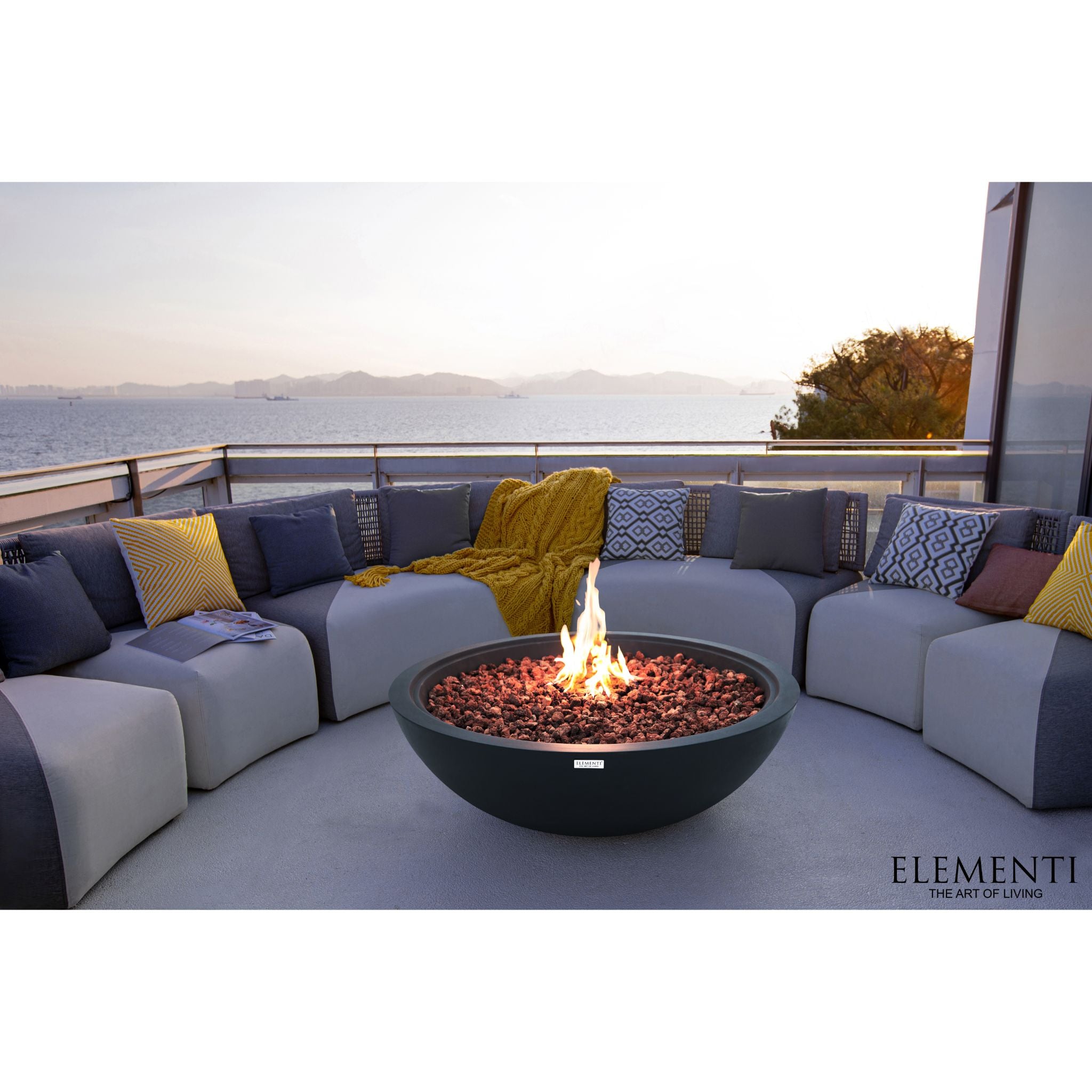 Rose Bowl 48” Fire Pit – Dark Gray