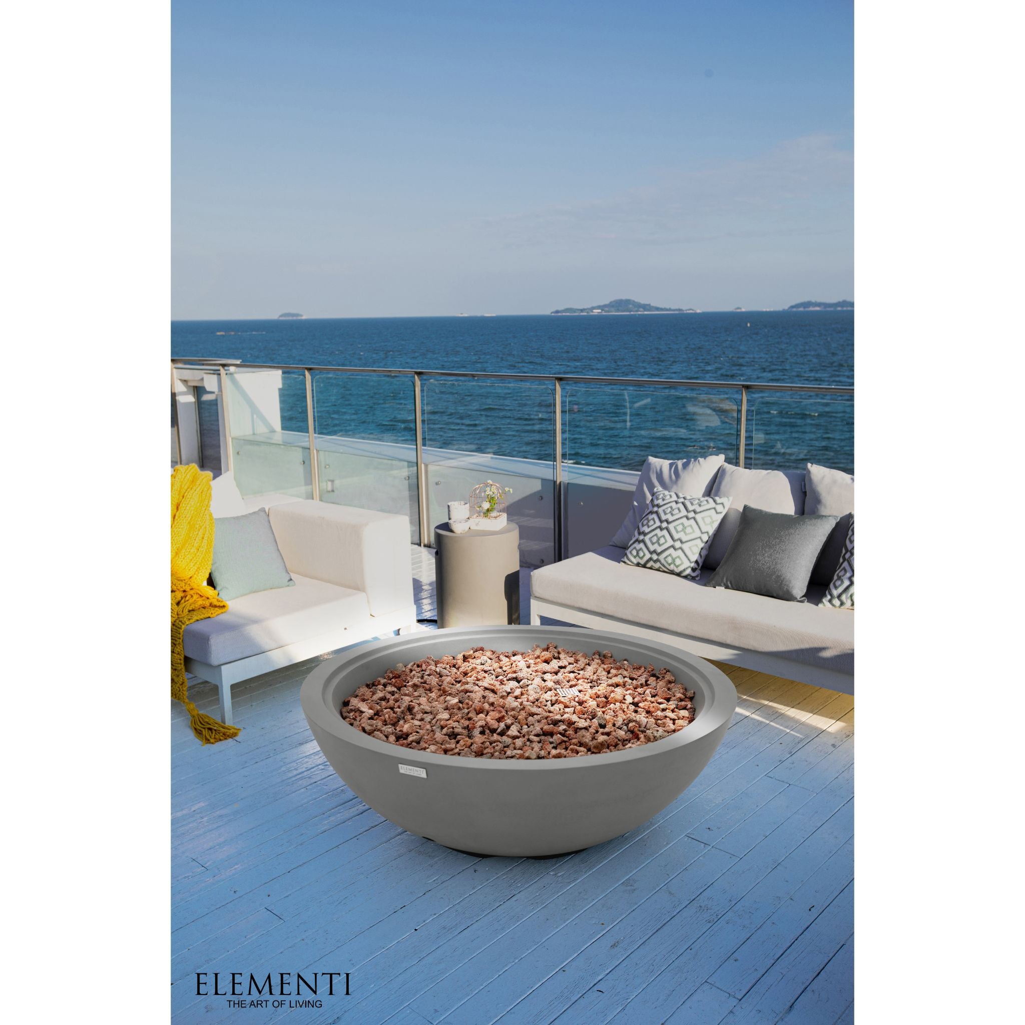 Rose Bowl 48” Fire Pit – Light Gray