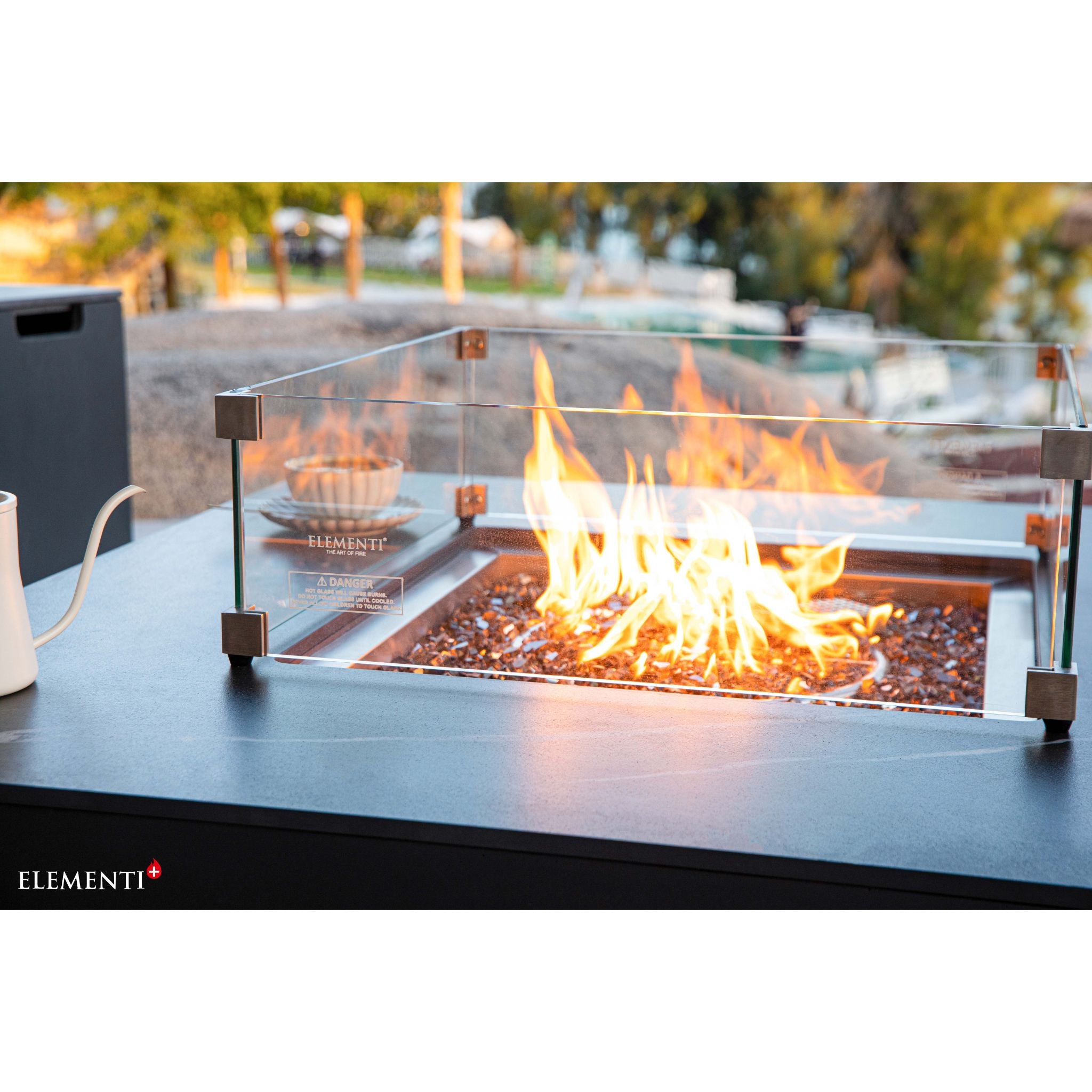 Copenhagen 42” Porcelain Top Fire Table - Bulgaria Black