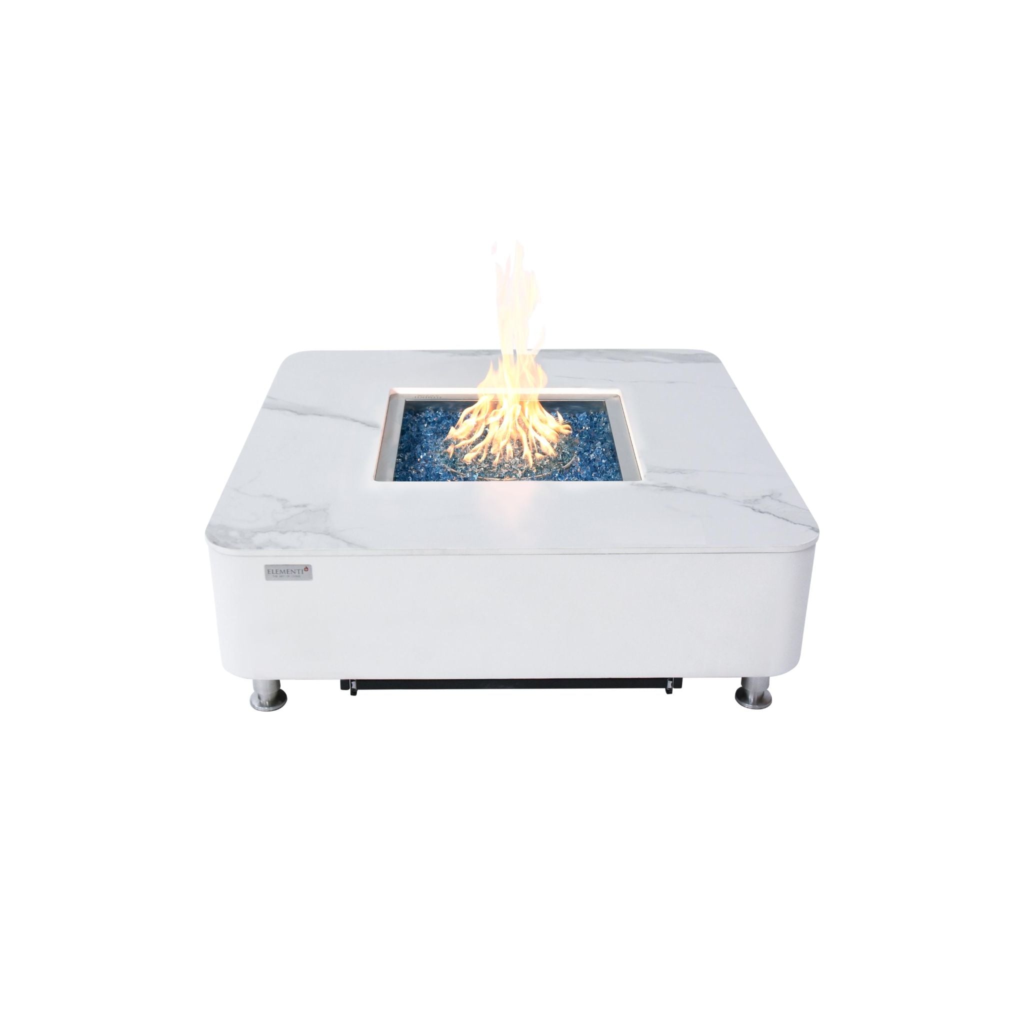 Annecy 42” Porcelain Top Fire Table - Bianco White