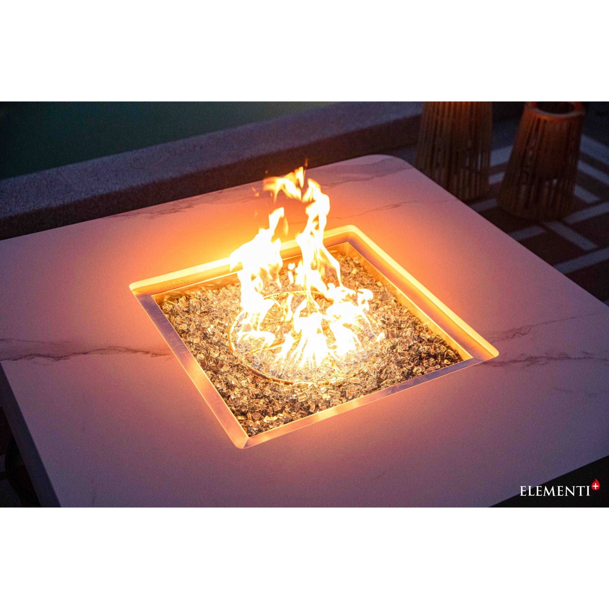 Annecy 42” Porcelain Top Fire Table - Bianco White