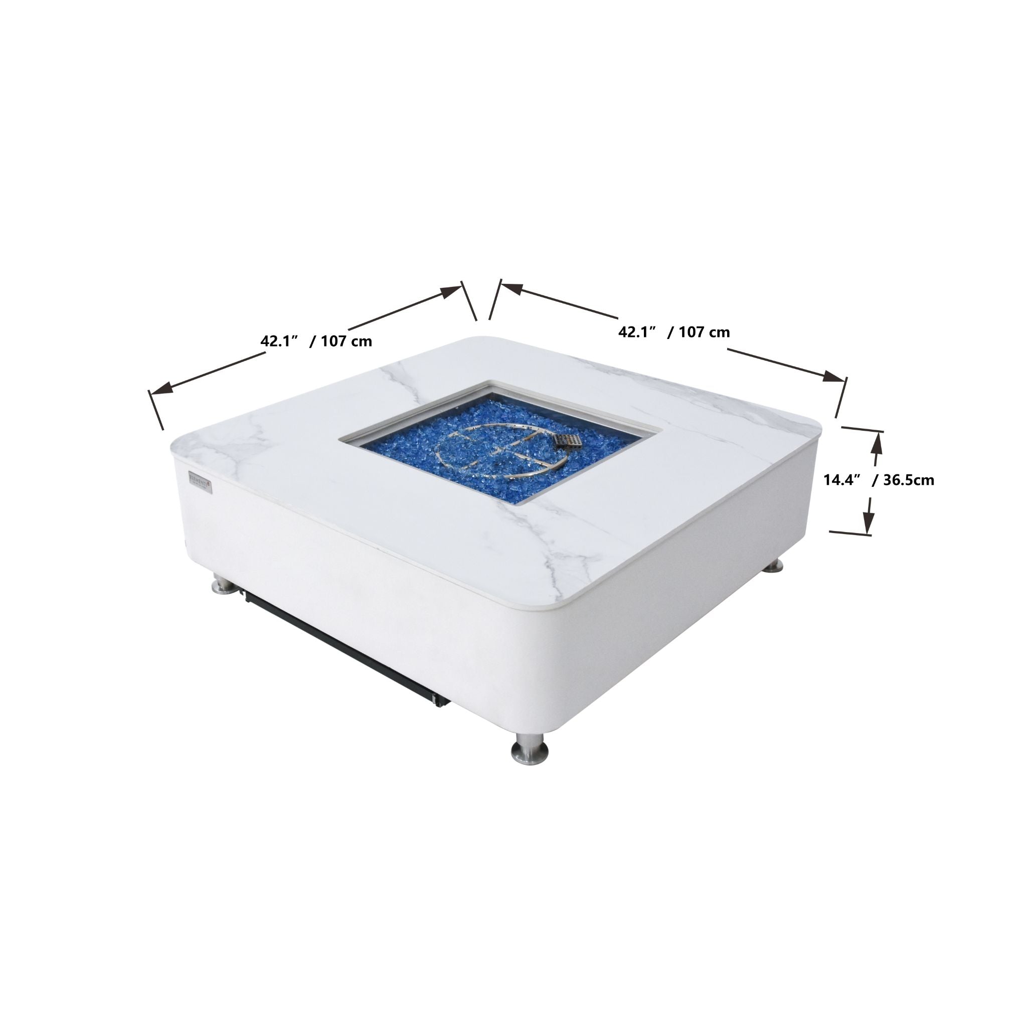 Annecy 42” Porcelain Top Fire Table - Bianco White