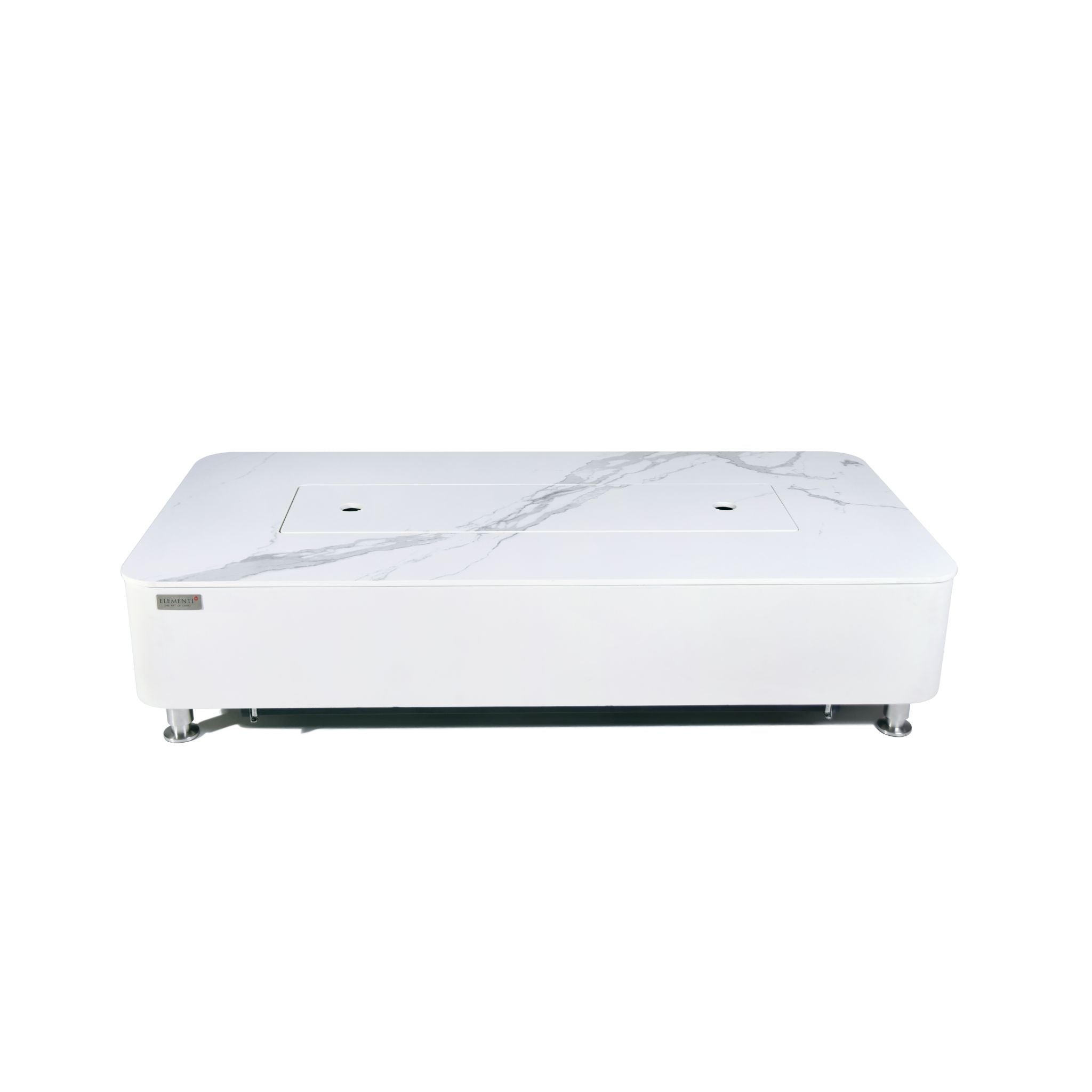 Athens 62” Marble Porcelain Top Fire Table - Bianco White