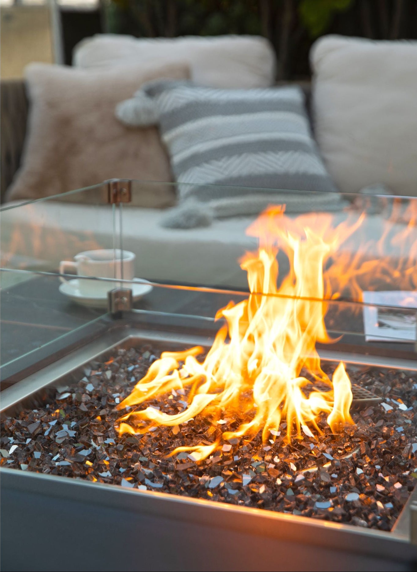 Elementi Plus - Sofia 40” Marble Porcelain Fire Table - Bulgaria Black