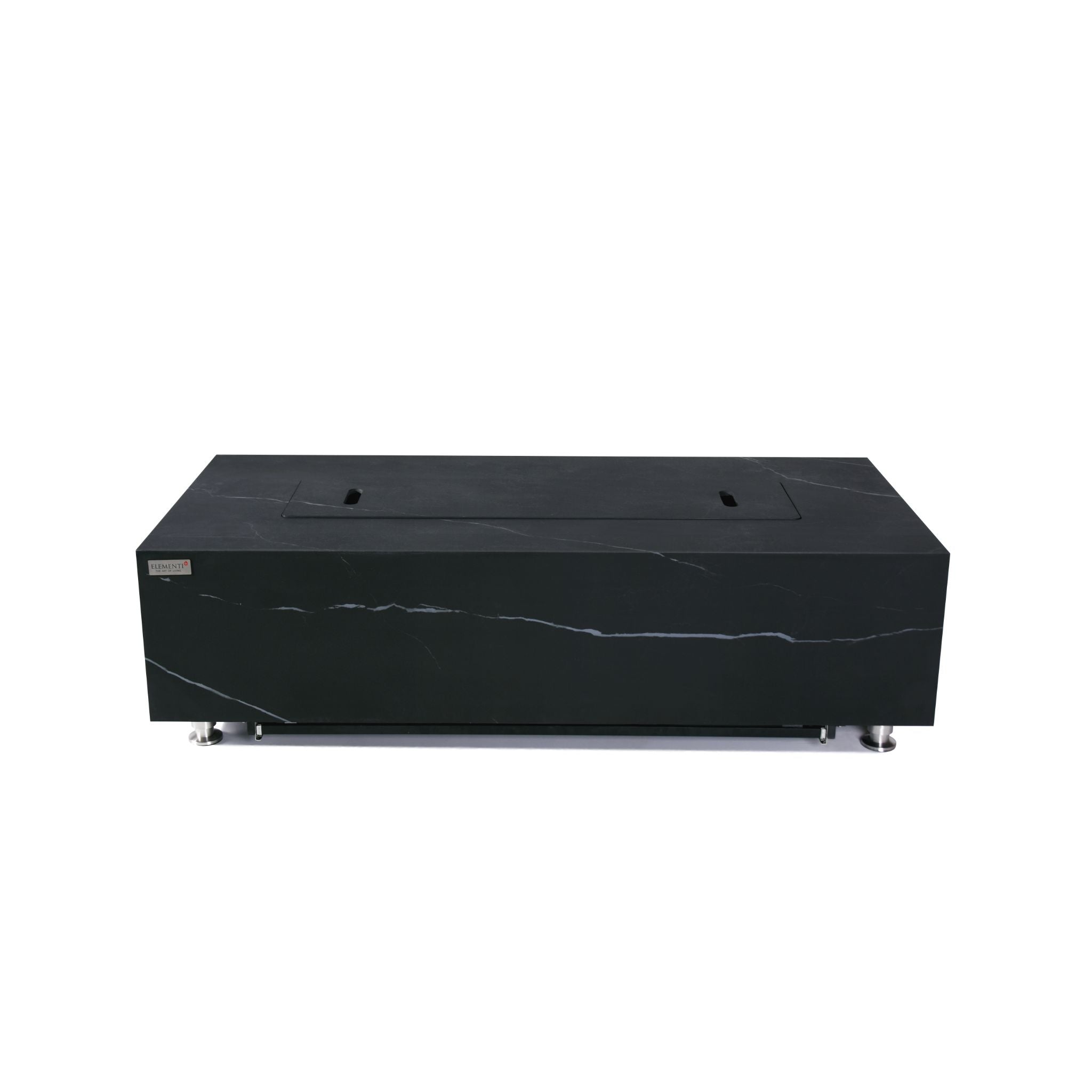 Varna 60” Marble Porcelain Fire Table - Bulgaria Black