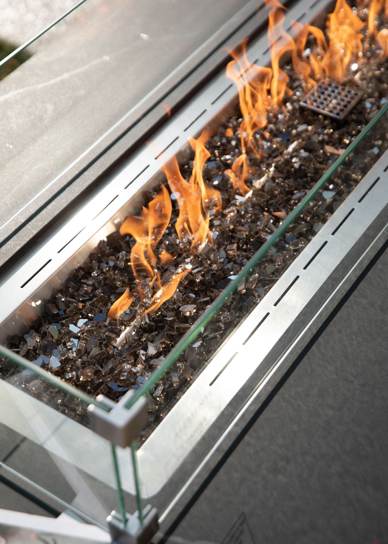 Elementi Plus - Varna 60” Marble Porcelain Fire Table - Bulgaria Black