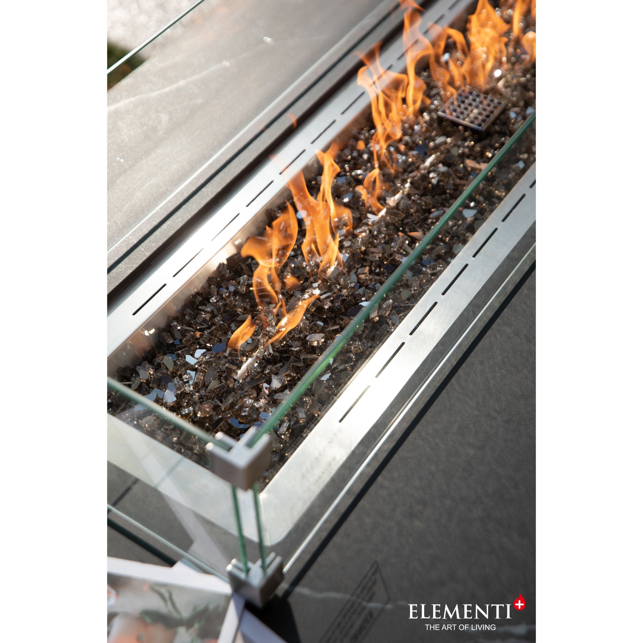Varna 60” Marble Porcelain Fire Table - Bulgaria Black