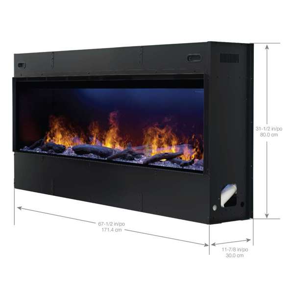 Dimplex - Optimyst Linear 66" Electric Fireplace With Acrylic Ice and Driftwood Media