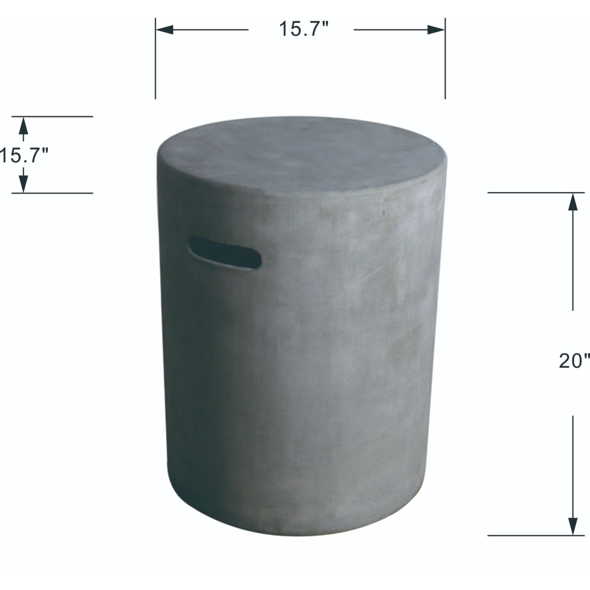 Round Tank Cover -20.0''H - Light Gray