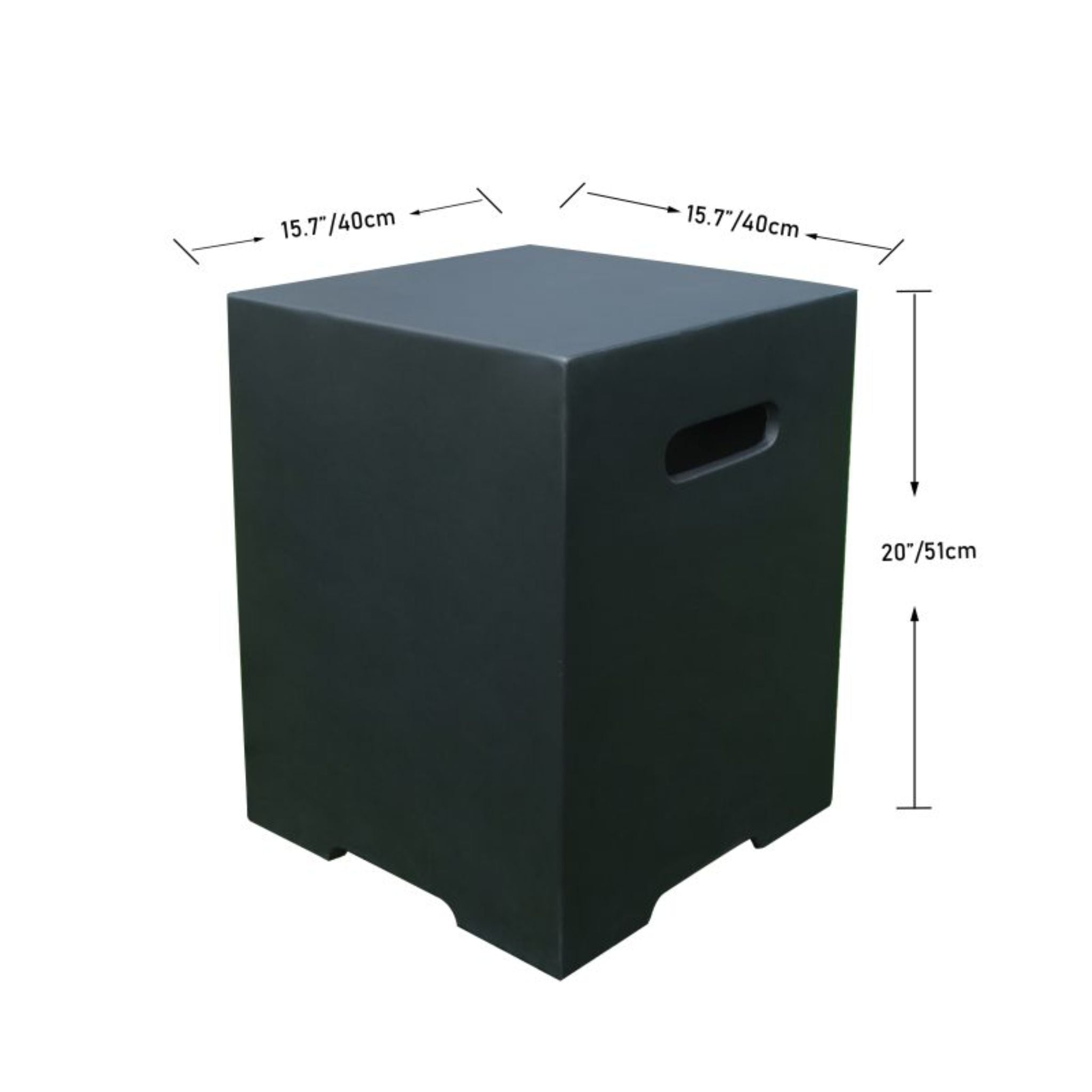 Square Tank Cover -20.0''H - Dark Gray