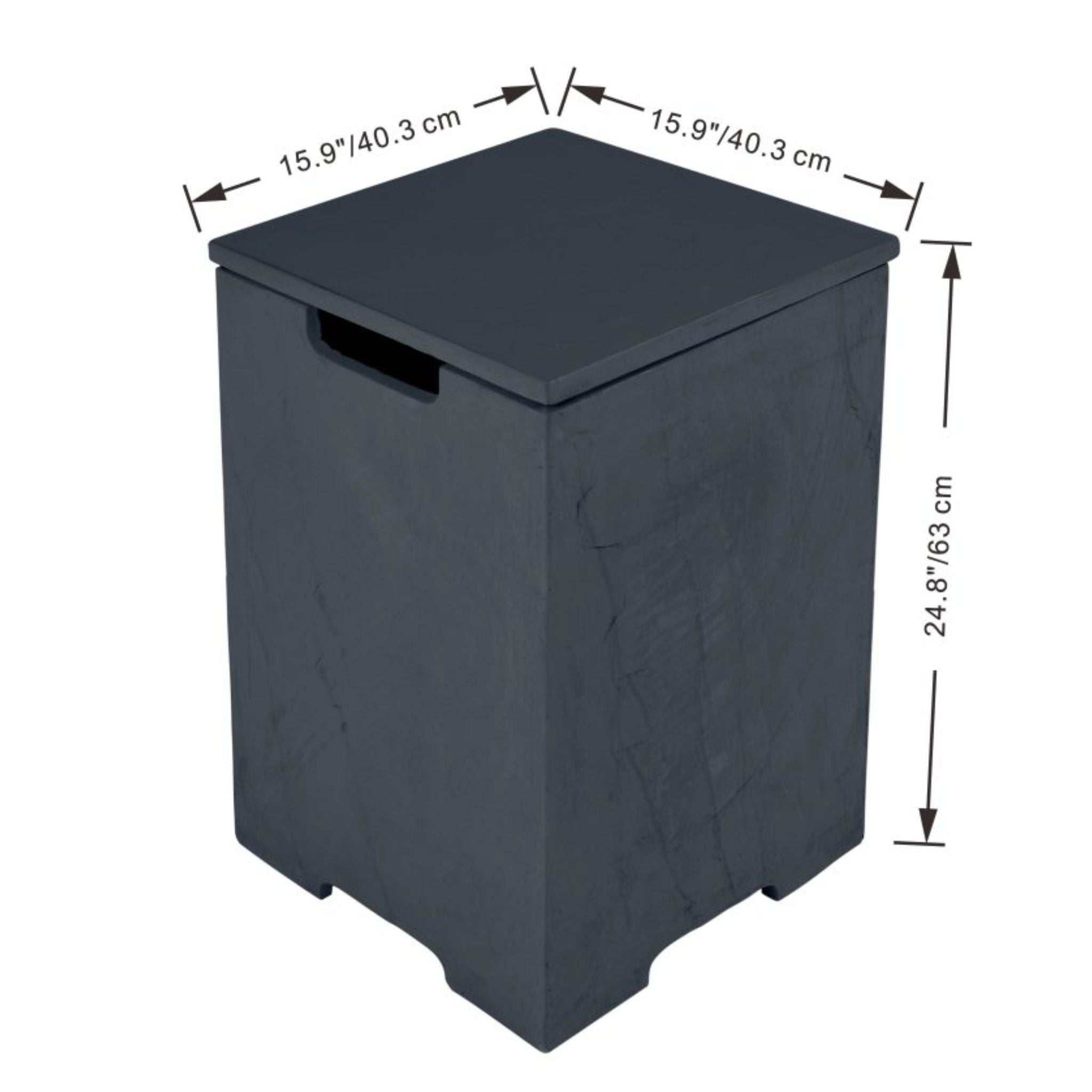 Square Tank Cover 15.9x15.9x24.9” - Slate Black