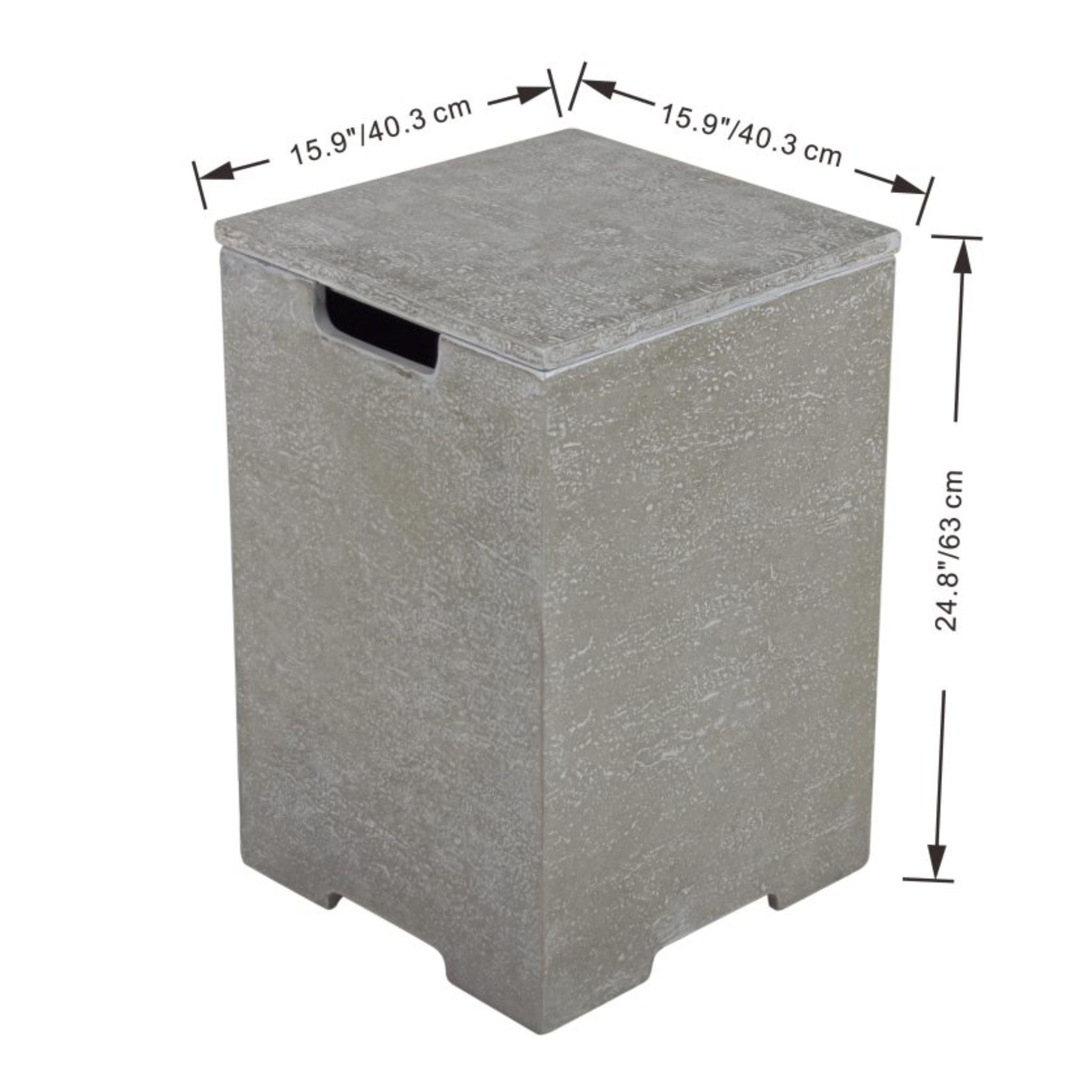 Square Tank Cover 15.9x15.9x25.4” - Light Gray