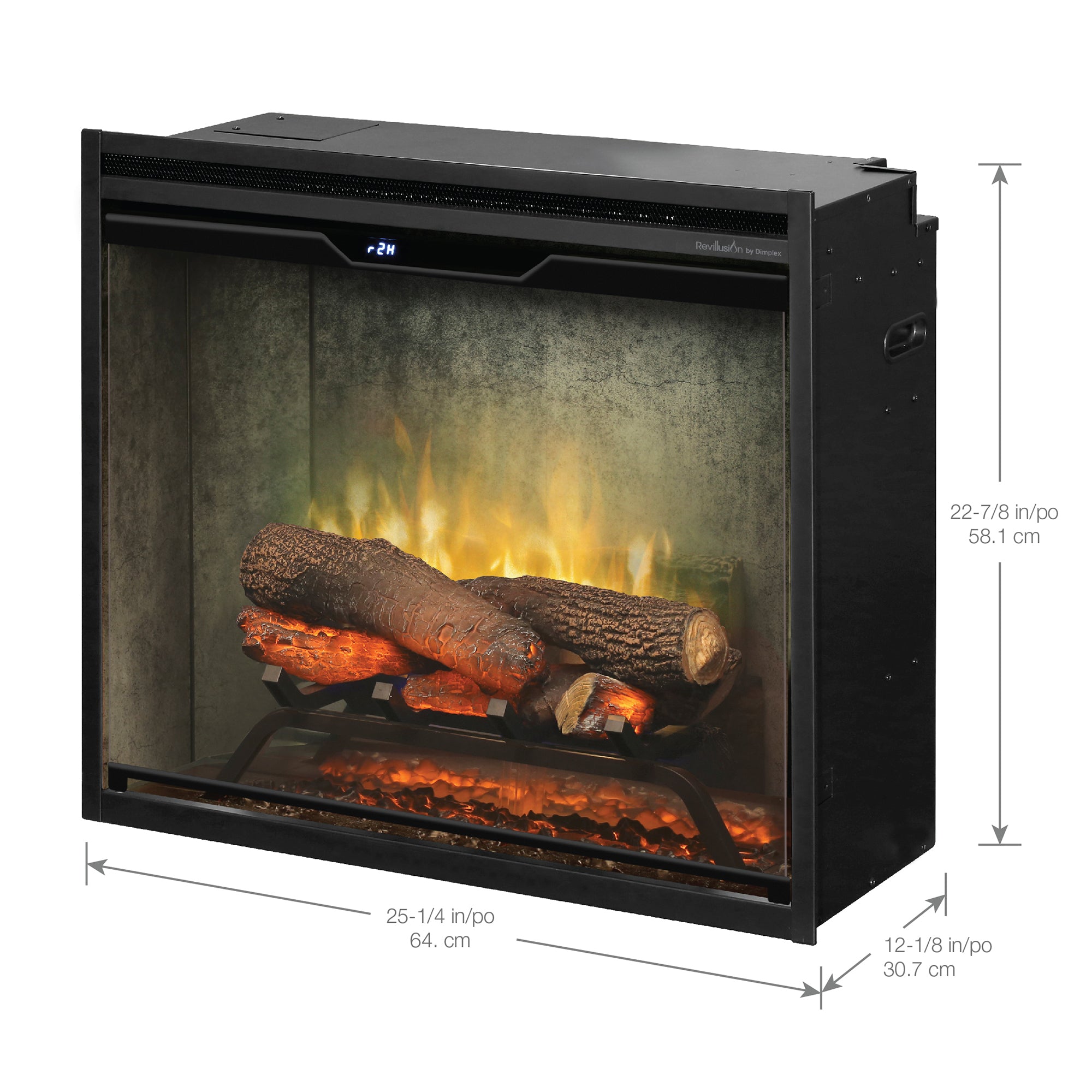 Dimplex - Revillusion 24" Built-In Electric Firebox with - Weathered Concrete Interior