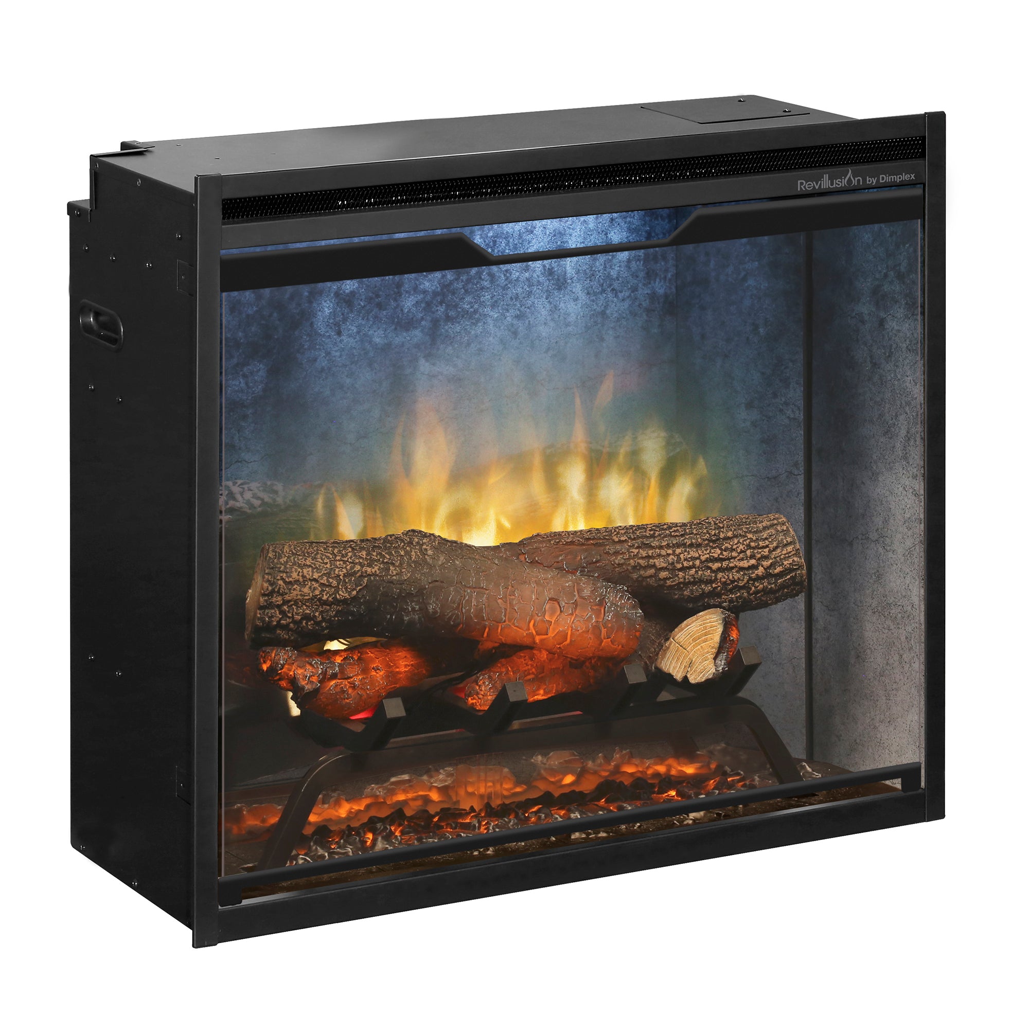 Dimplex - Revillusion 24" Built-In Electric Firebox with - Weathered Concrete Interior