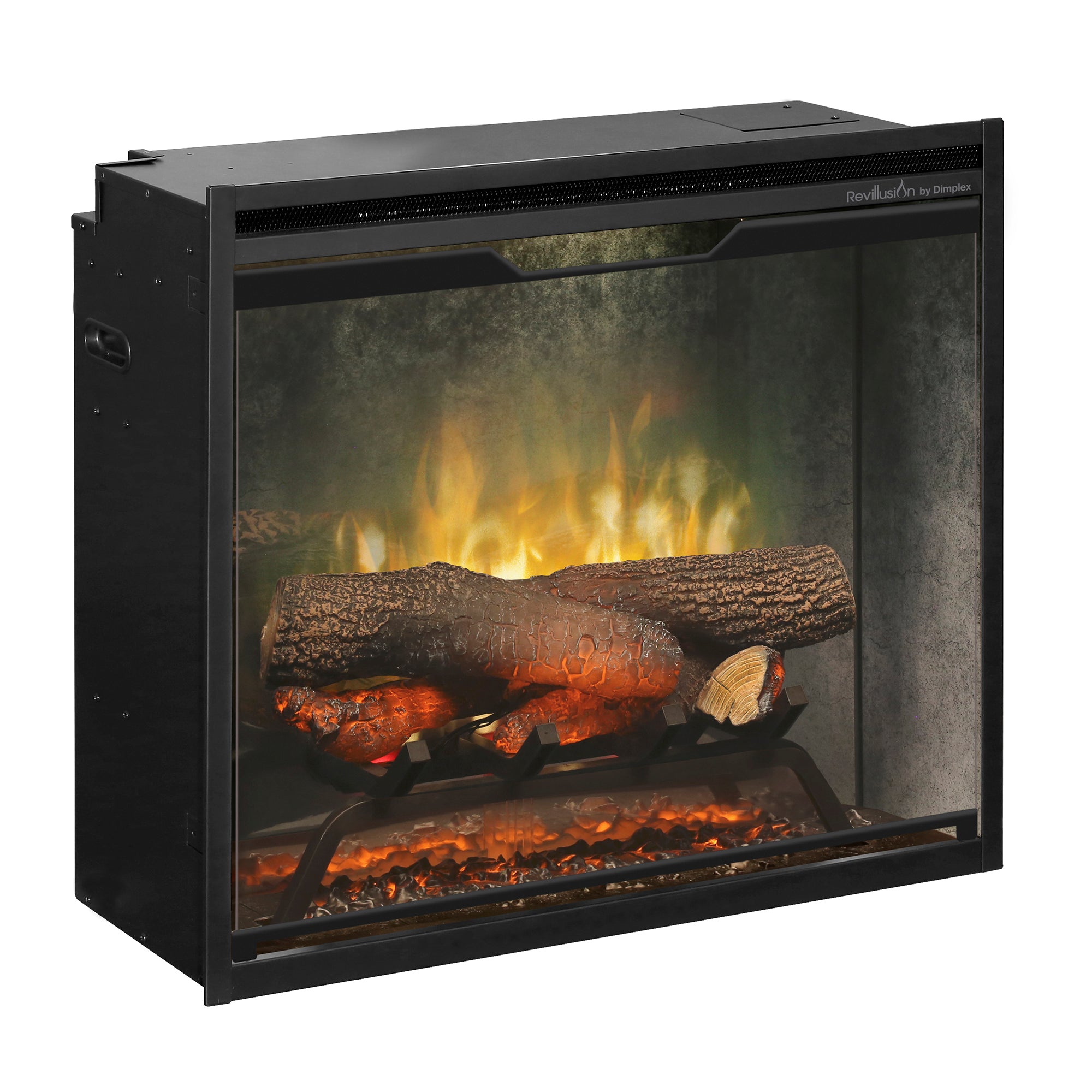 Dimplex - Revillusion 24" Built-In Electric Firebox with - Weathered Concrete Interior