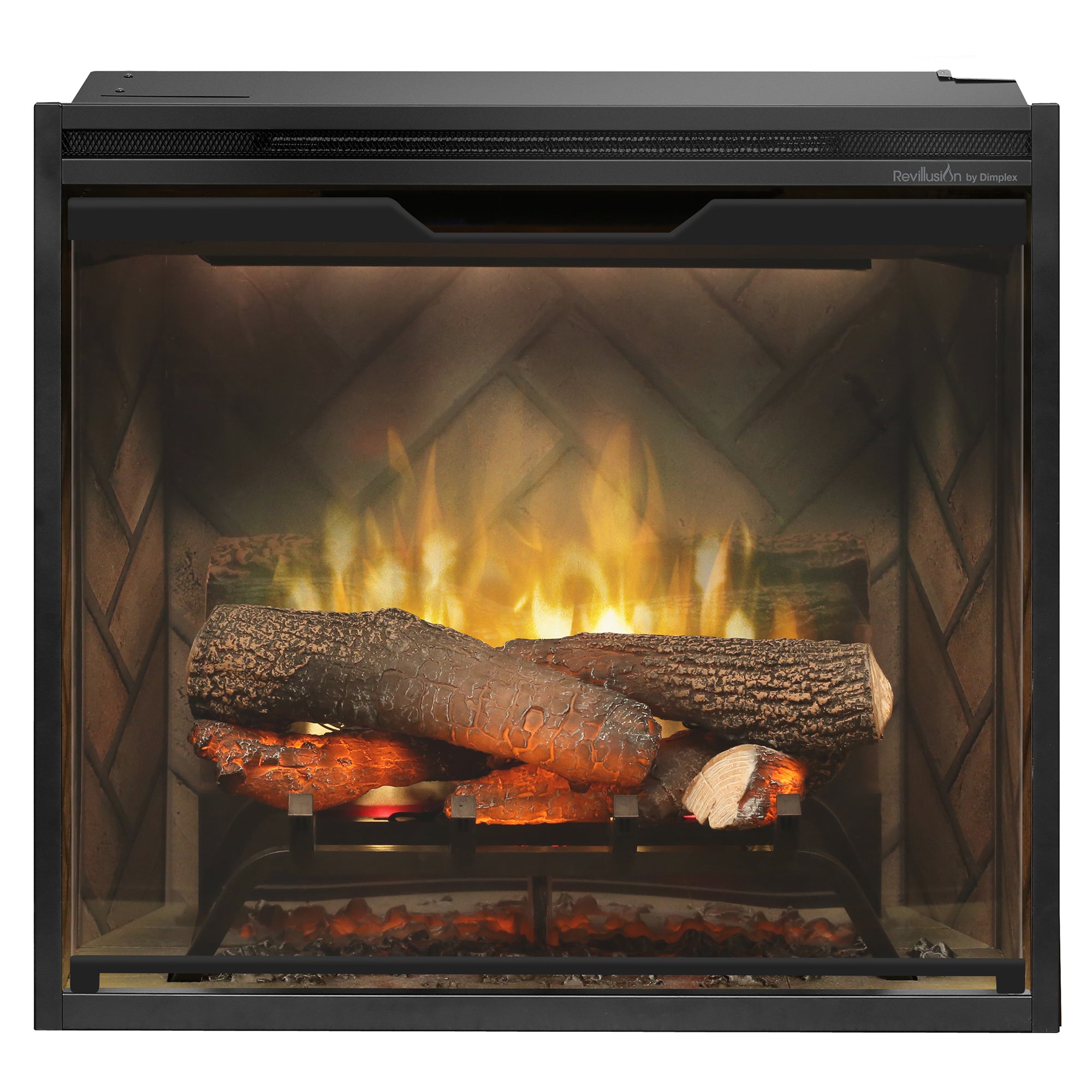 Dimplex - Revillusion 24" Built-In Electric Firebox - with Herringbone Brick Interior